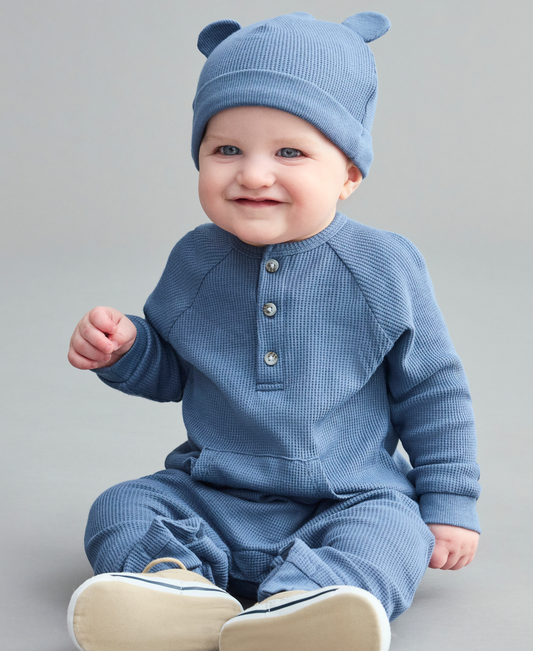 Blue Coverall & Hat - Little Me