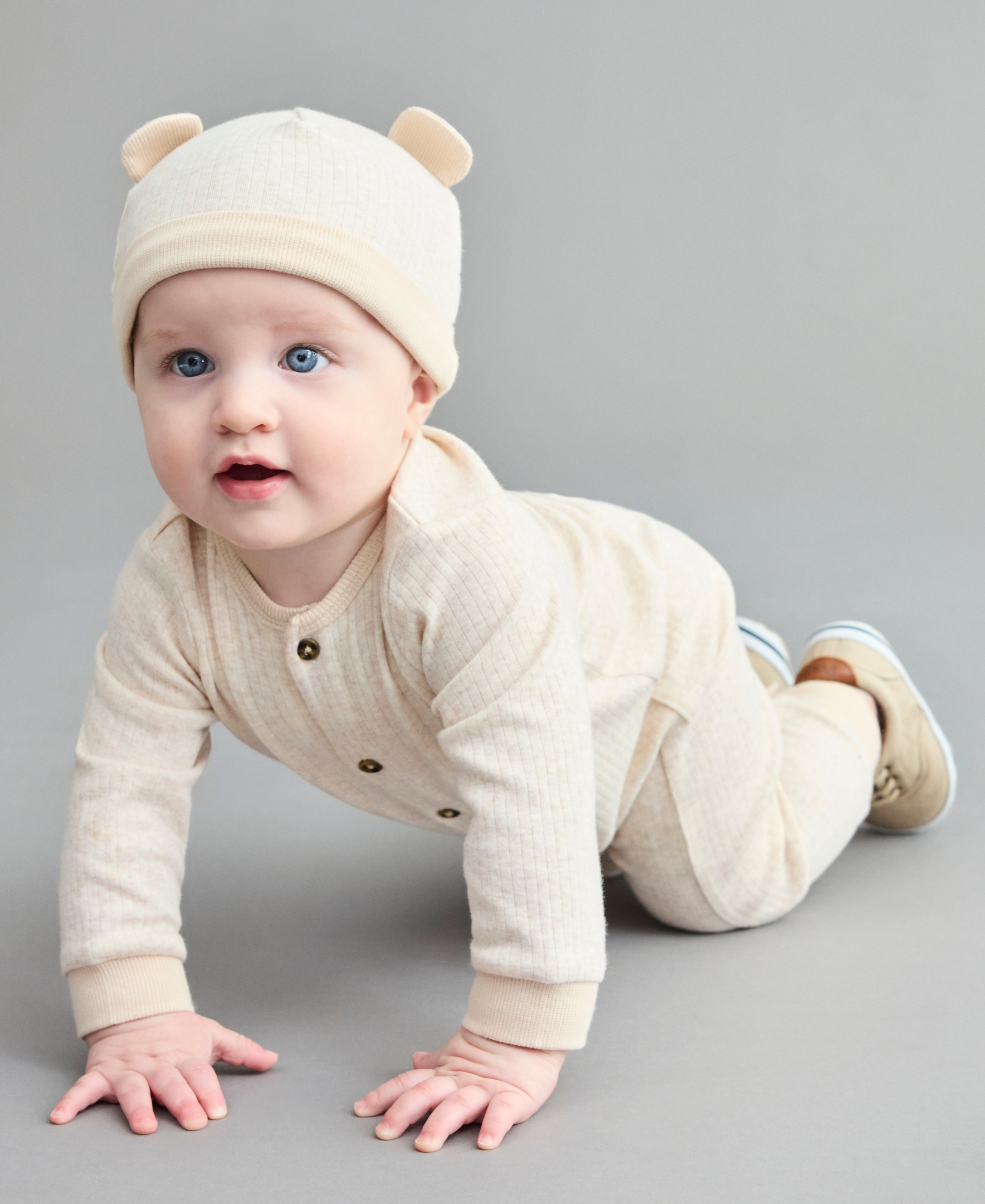 Oatmeal Coverall & Hat - Little Me