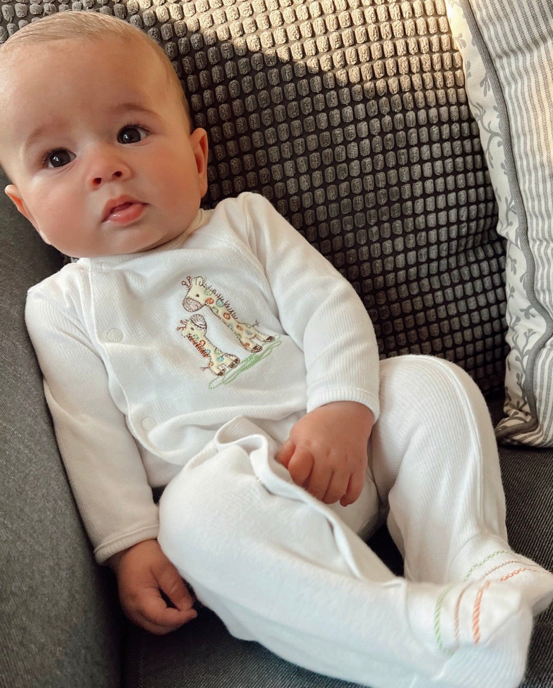 Giraffe Footed One-Piece & Hat