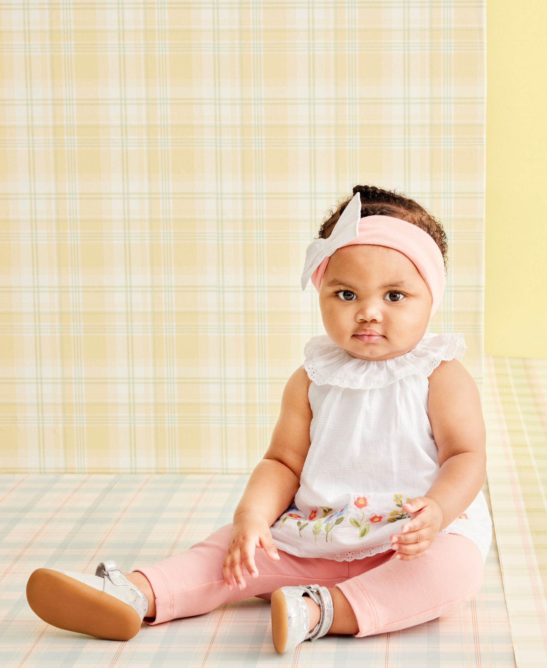 Floral Border Woven Tunic Set (12M-24M) - Little Me