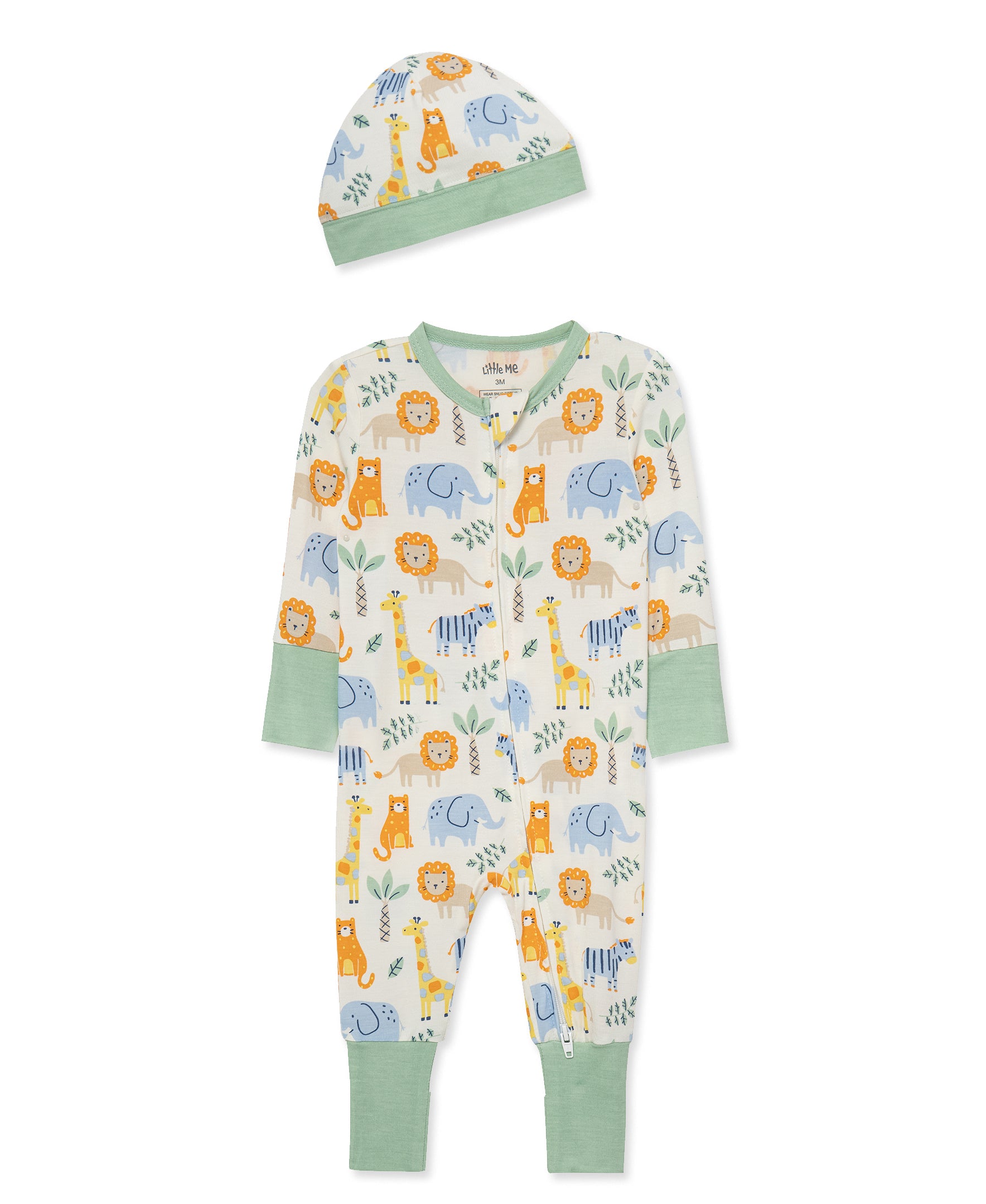 Jungle Pals Convertible Coverall & Hat (NB-9M) - Little Me