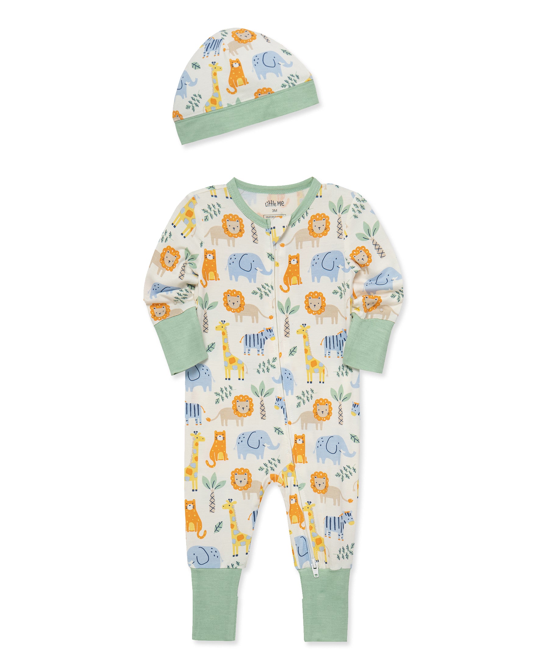Jungle Pals Convertible Coverall & Hat (NB-9M) - Little Me