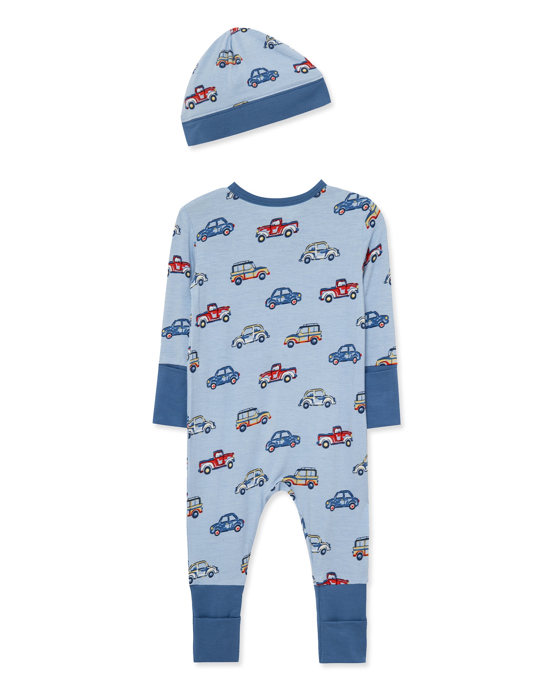 Colorful Cars Convertible Coverall & Hat (NB-9M) - Little Me