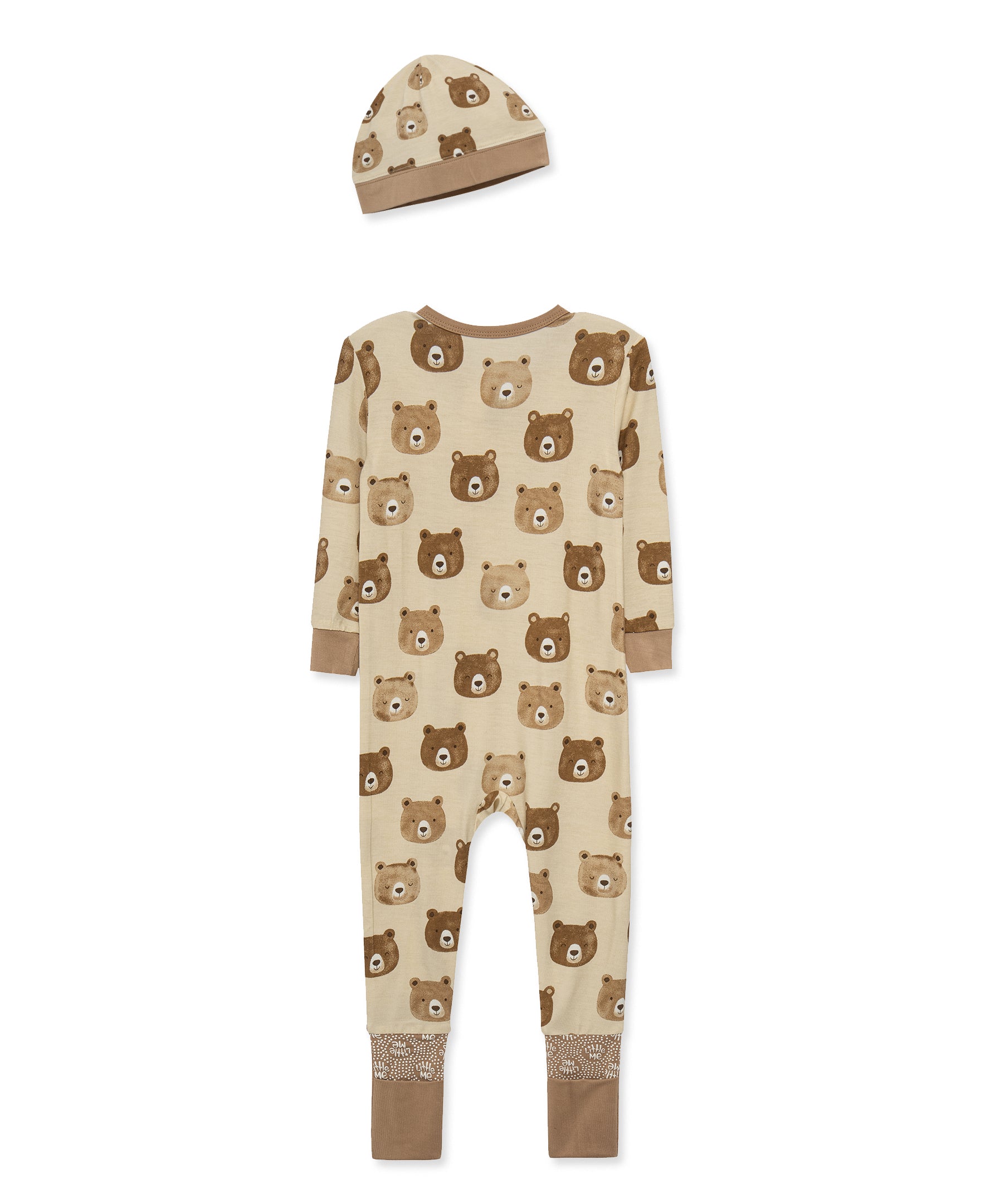 Bear Faces Convertible Coverall & Hat (12M-24M) - Little Me