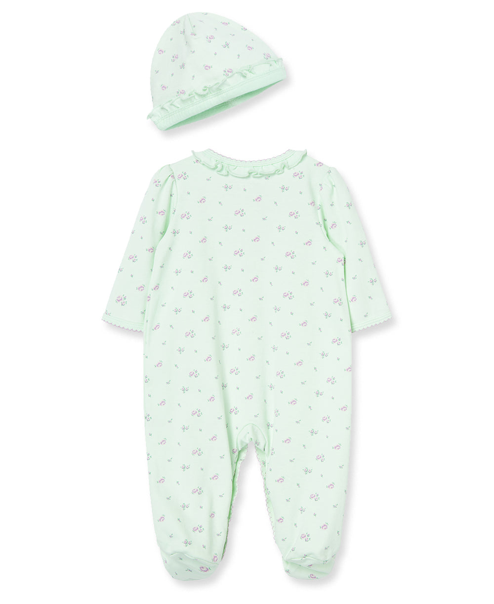 Petite Rose Footed One-Piece And Hat - Little Me