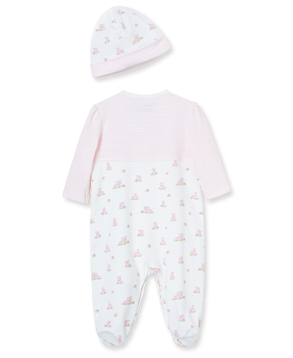 Baby Bunnies Footed One-Piece And Hat - Little Me