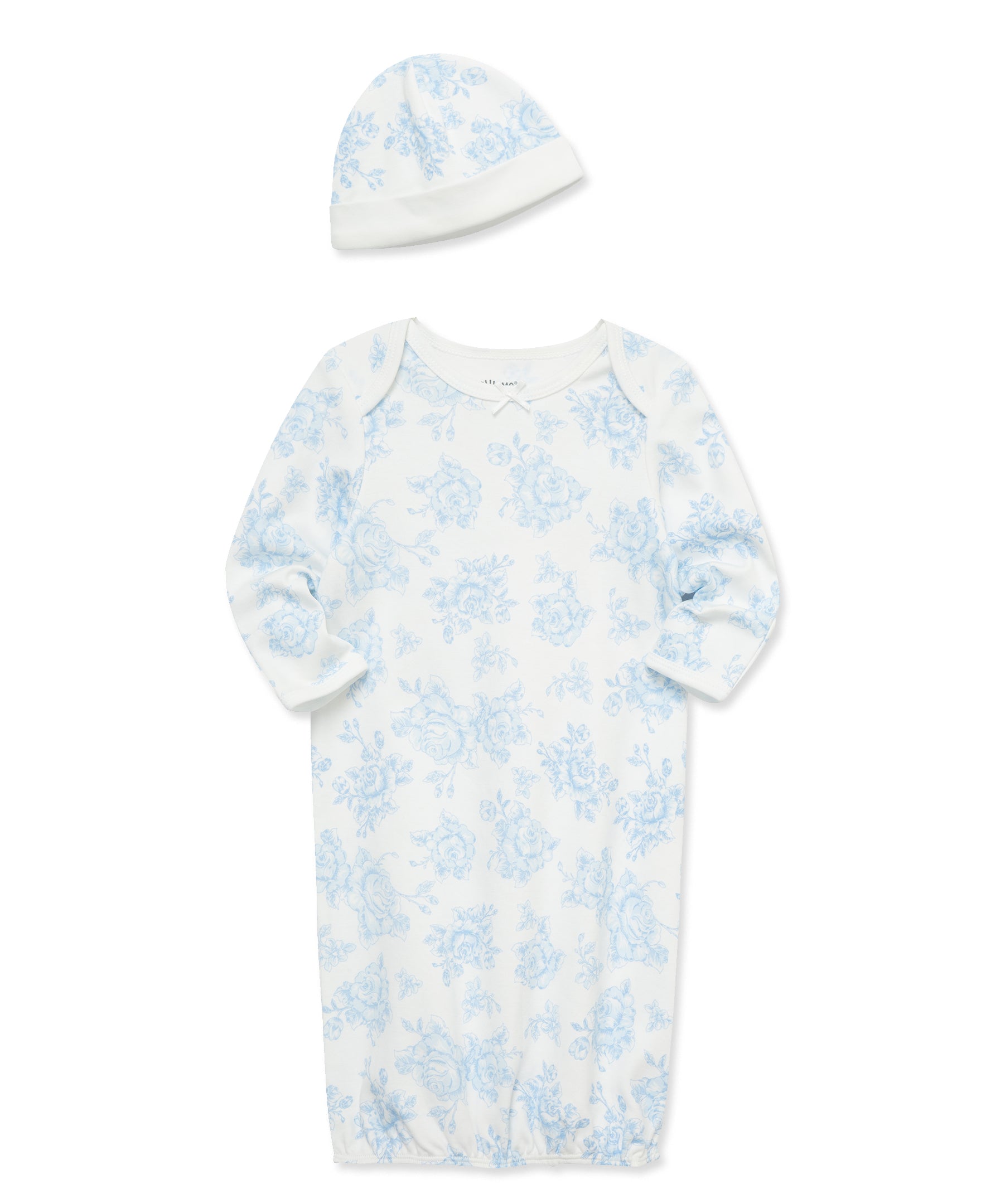 Blue Roses Sleeper Gown and Hat - Little Me