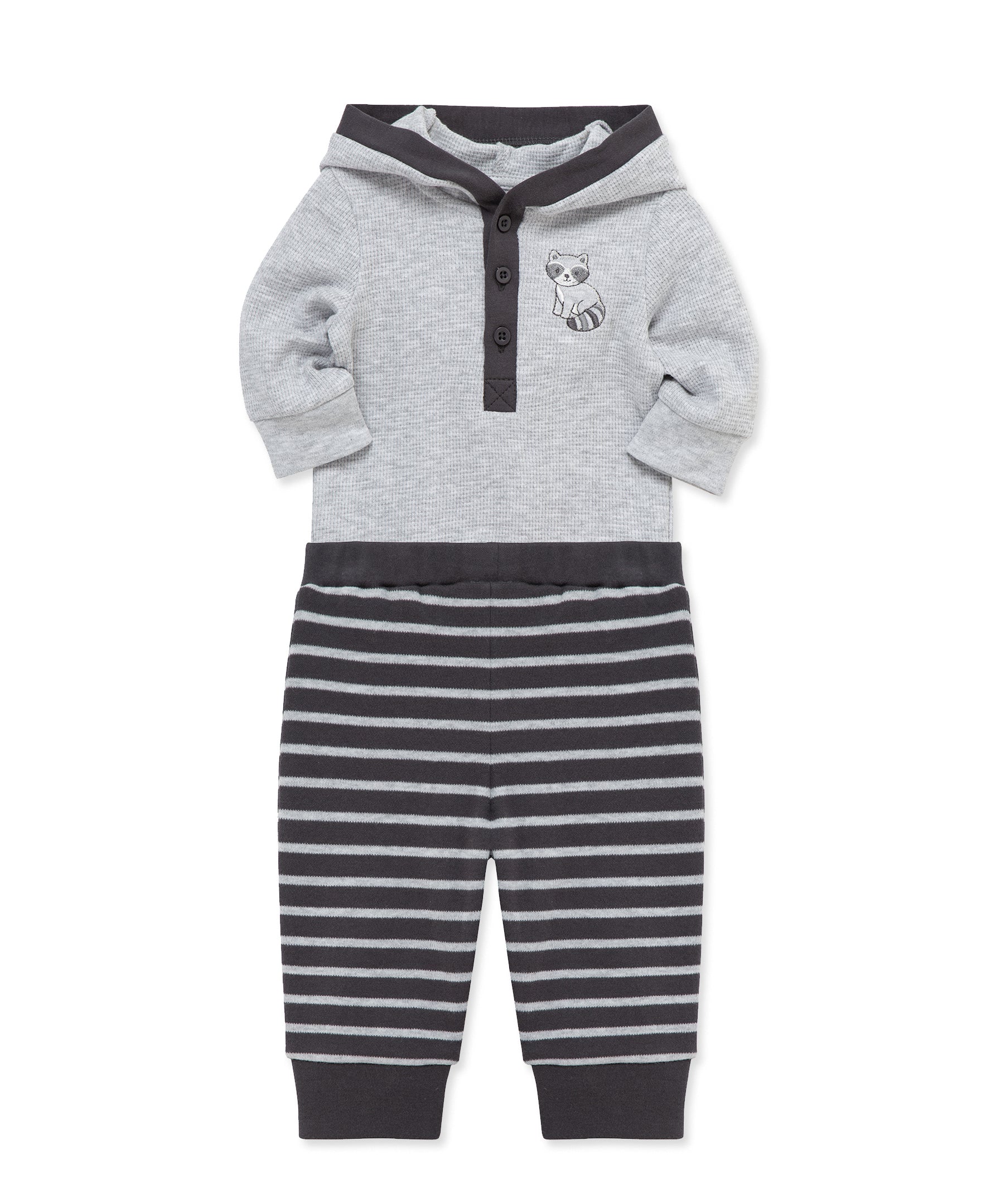 Raccoon Bodysuit & Pant Set (3M-12M) - Little Me