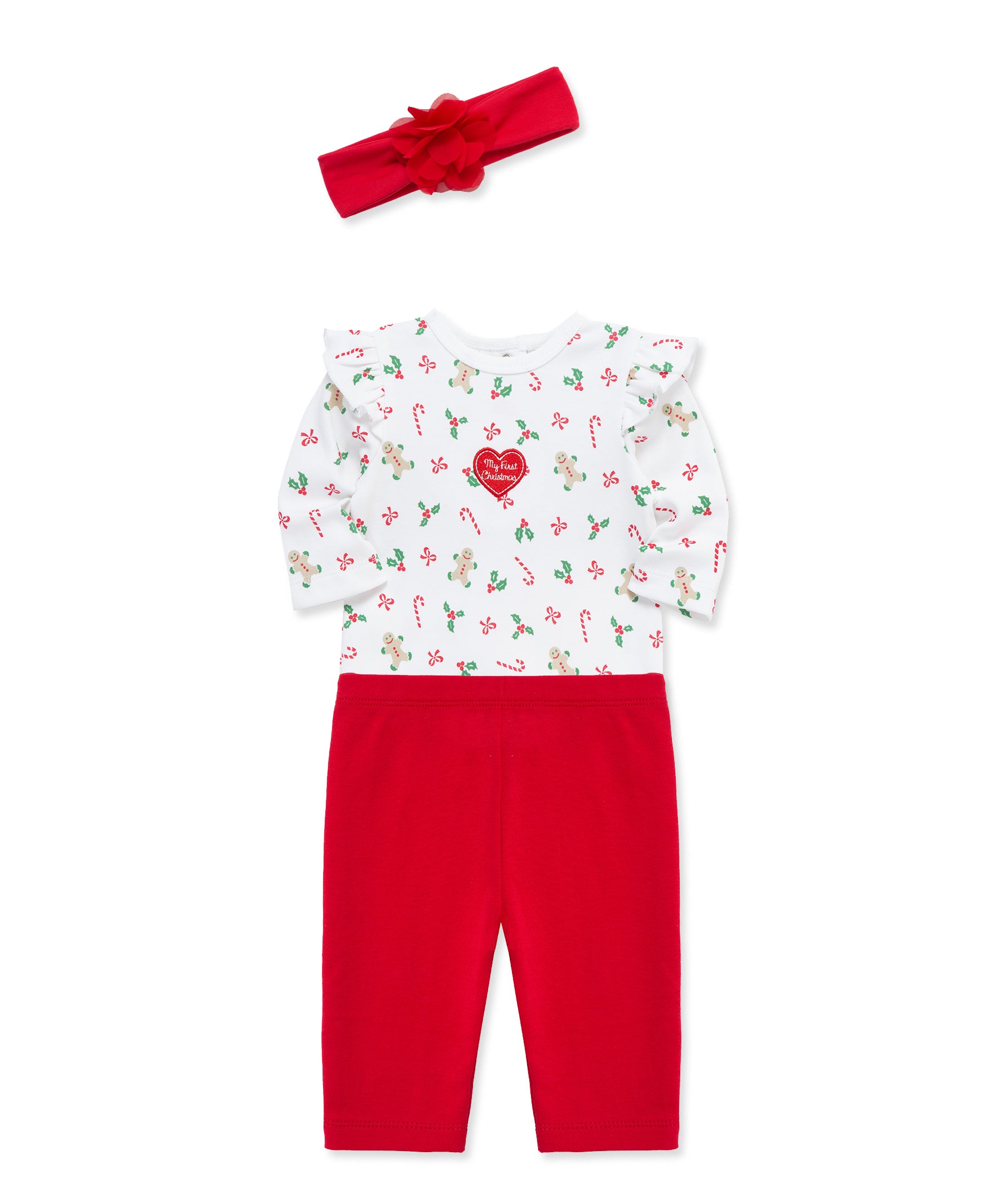 "My First Christmas" Holiday Bodysuit Set (3M-12M) - Little Me