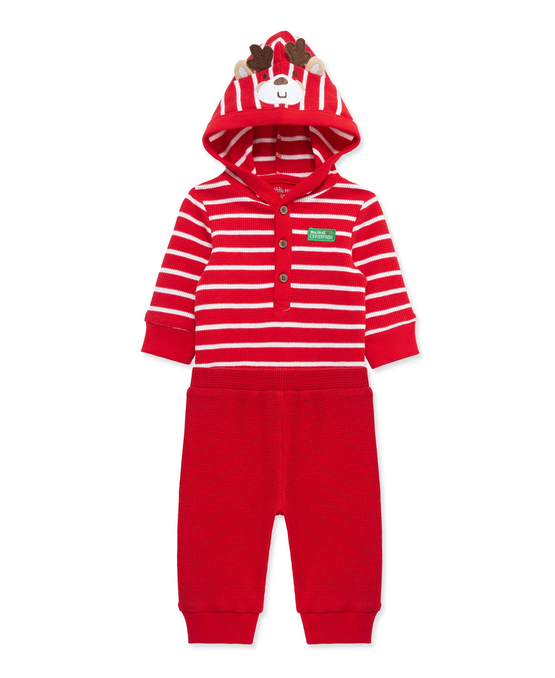 "My First Christmas" Reindeer Jogger Set (3M-12M) - Little Me
