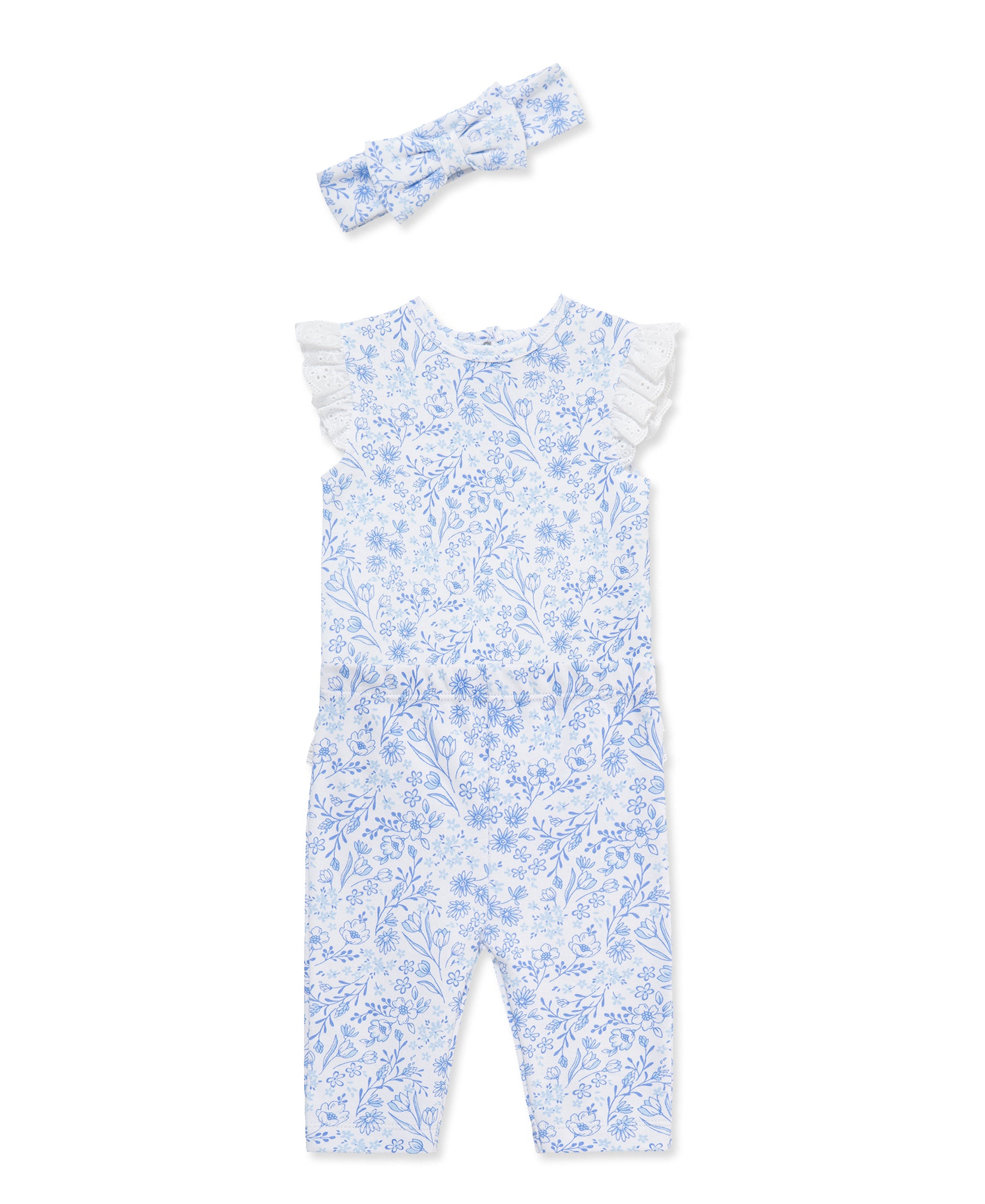 Floral Eyelet Bodysuit & Pant Set (3M-12M) - Little Me