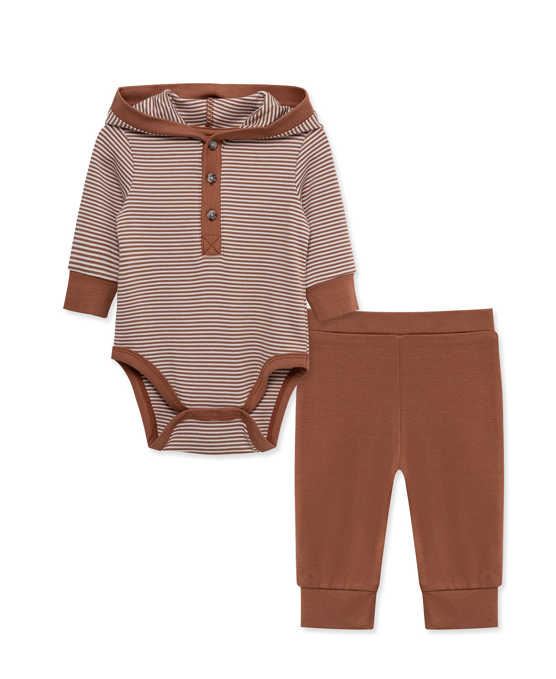 Copper Hooded Bodysuit & Pant Set - Little Me