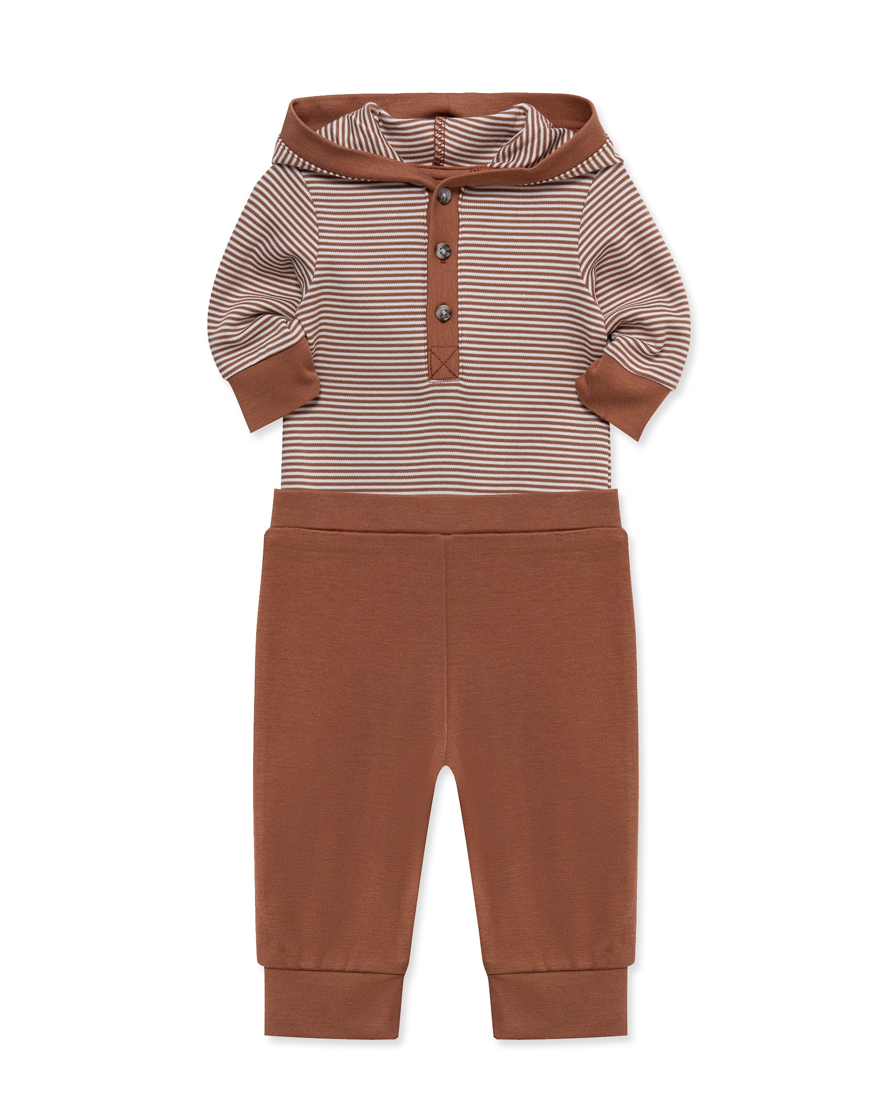 Copper Hooded Bodysuit & Pant Set - Little Me