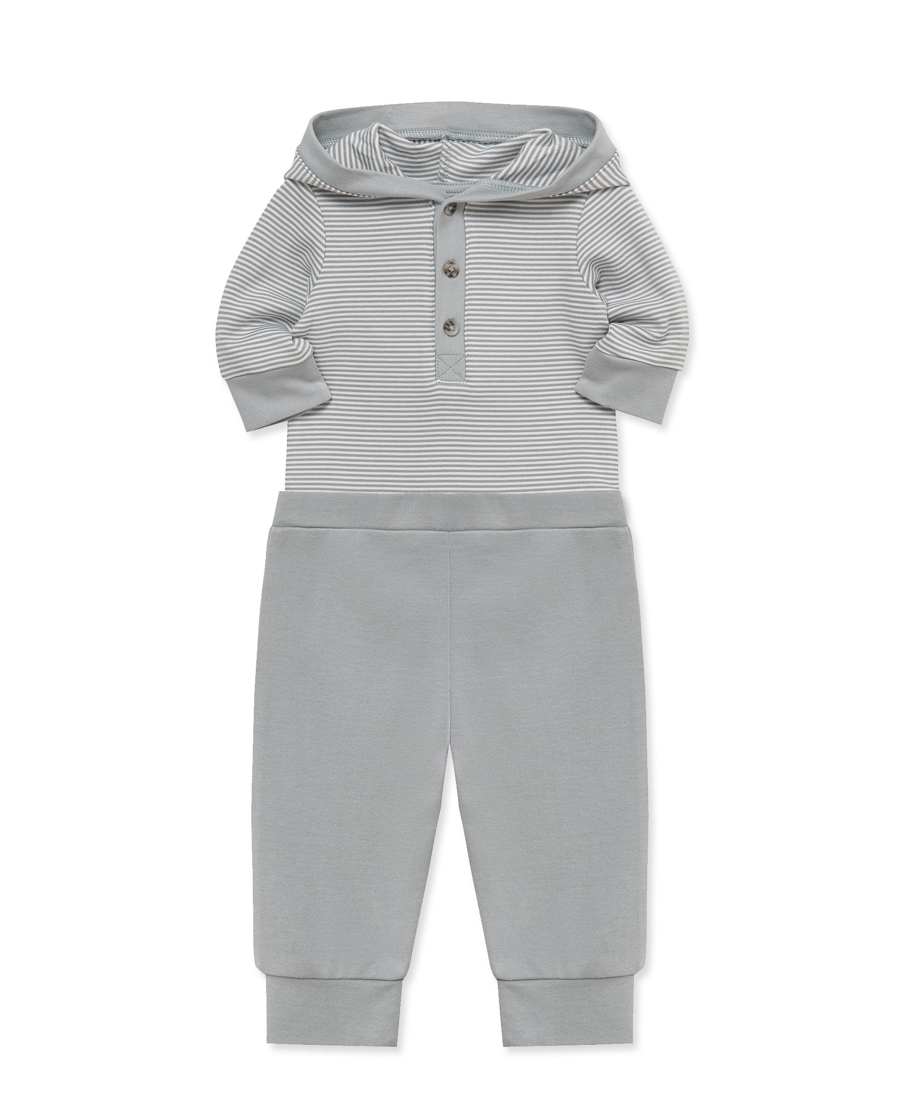 Grey Hooded Bodysuit & Pant Set - Little Me
