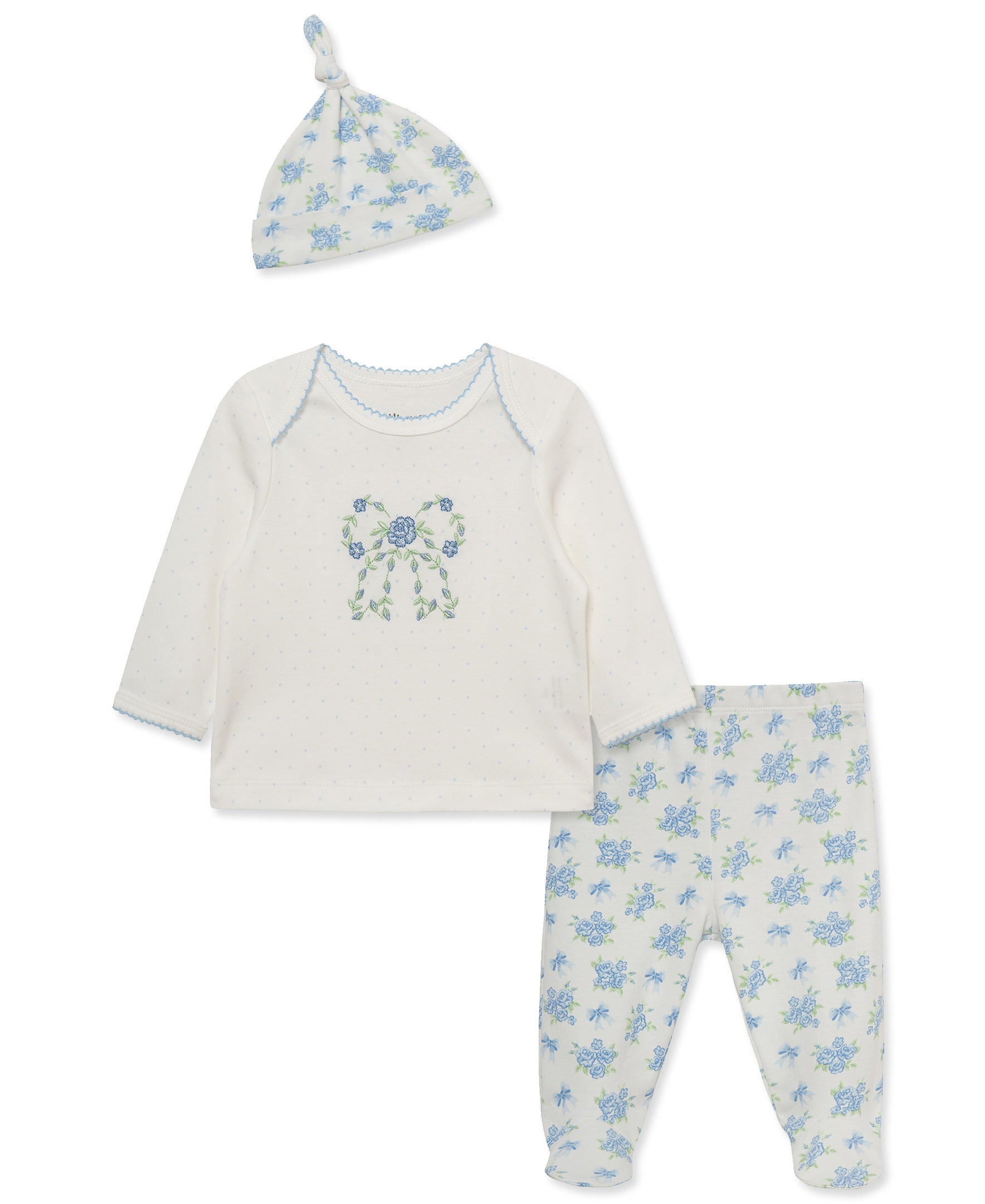 Floral Bow Footed Pant Set - Little Me