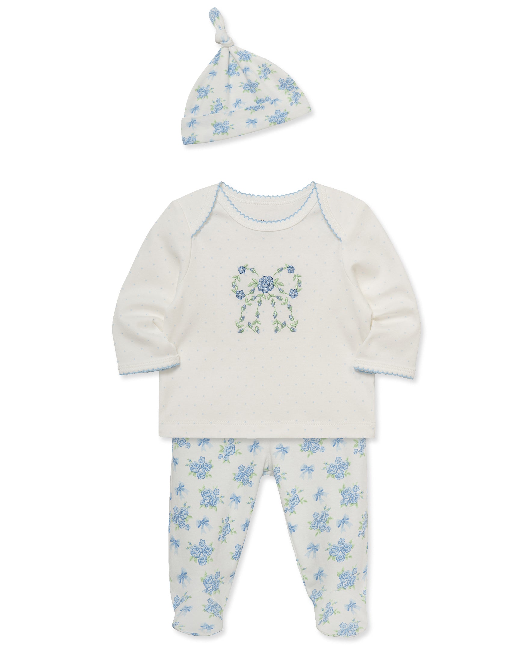 Floral Bow Footed Pant Set - Little Me