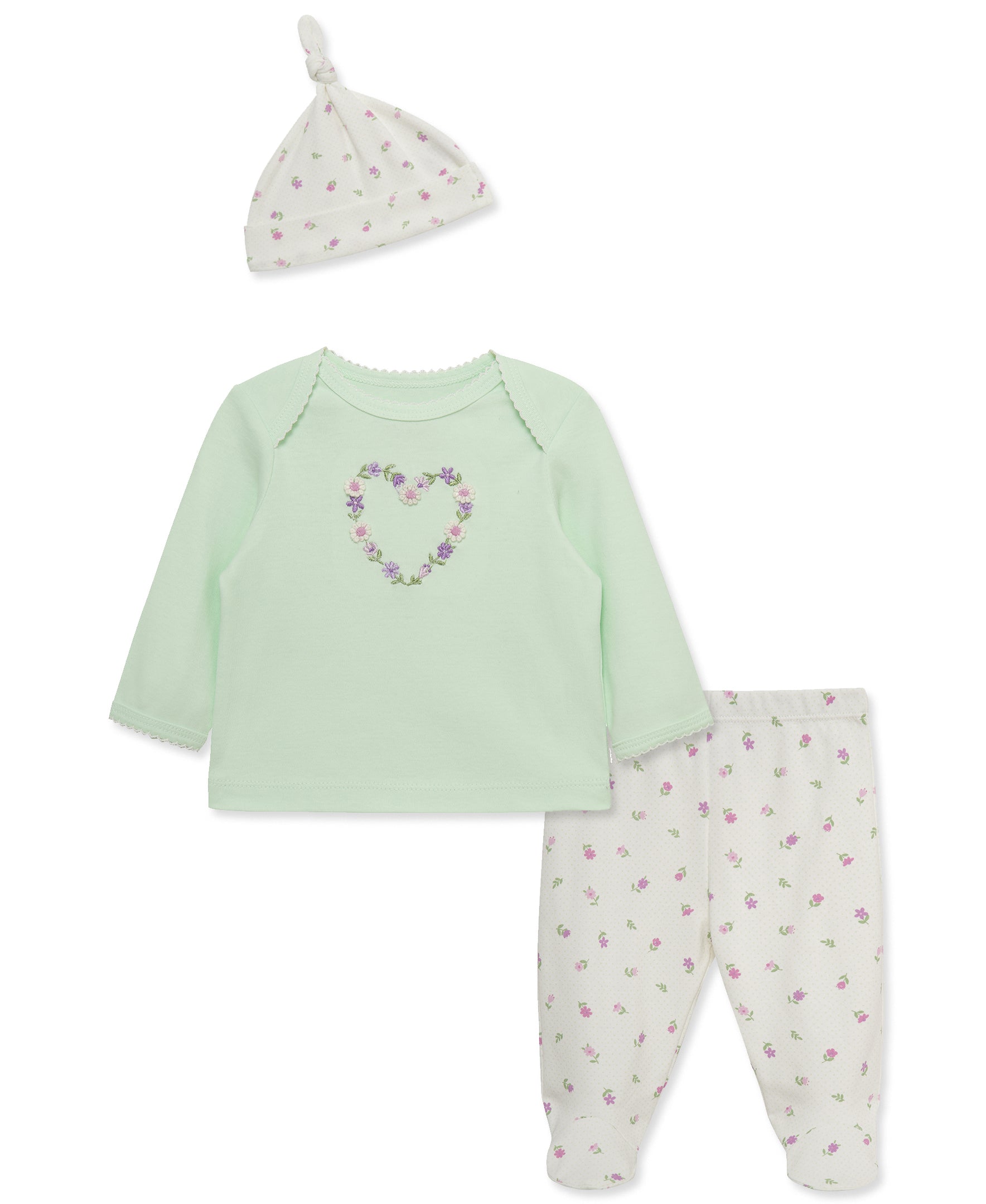 Floral Heart Footed Pant Set - Little Me