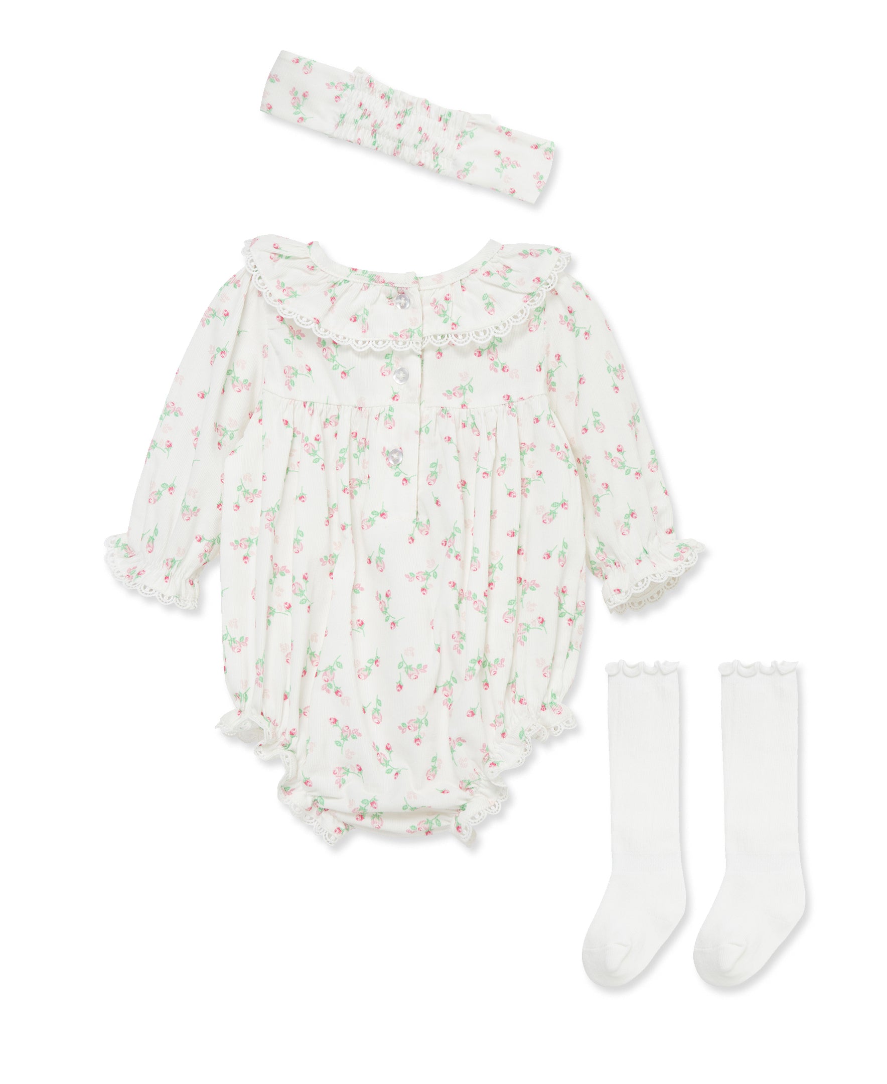 Rosebud Woven Bubble Set (3M-12M) - Little Me