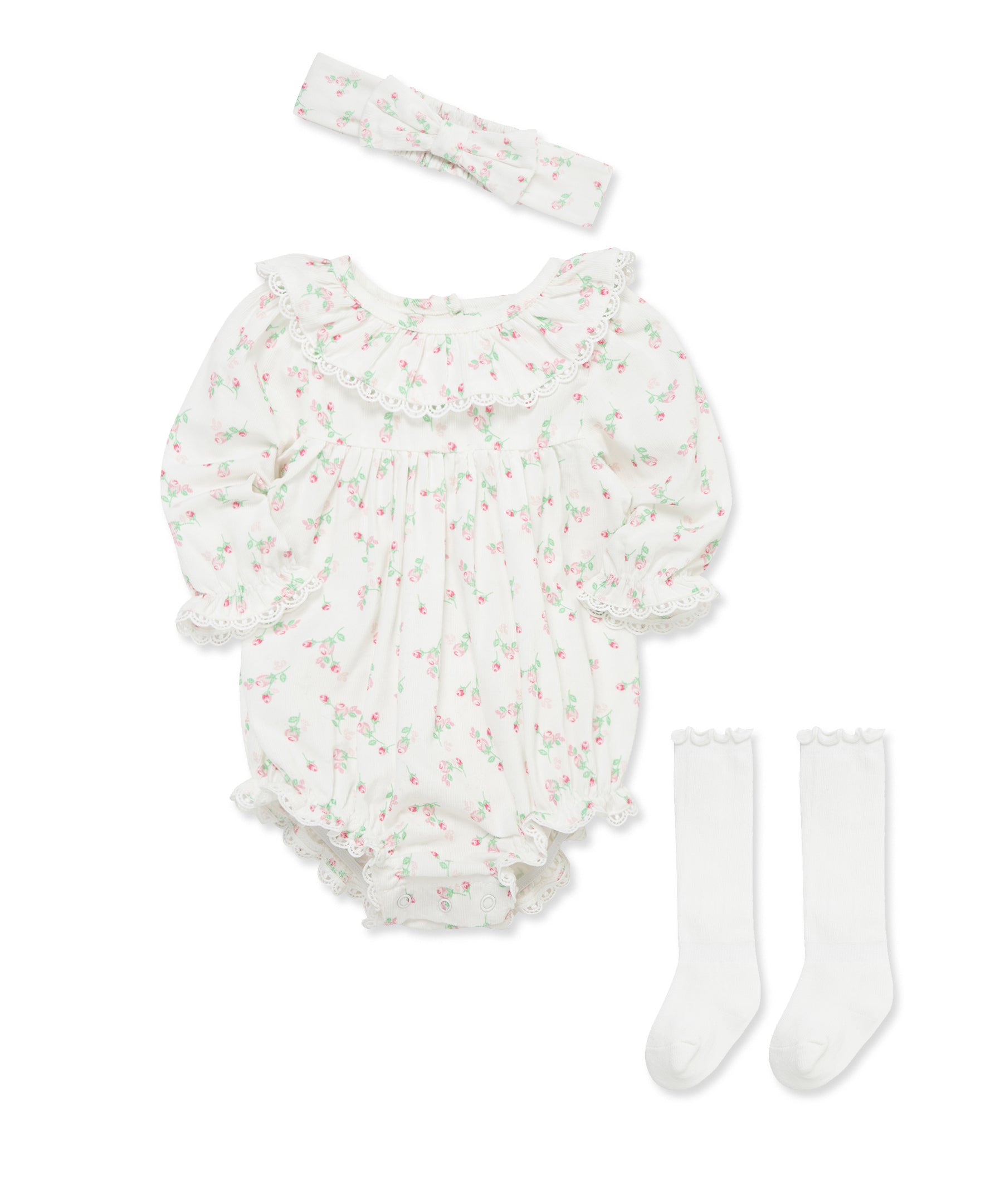 Rosebud Woven Bubble Set (3M-12M) - Little Me