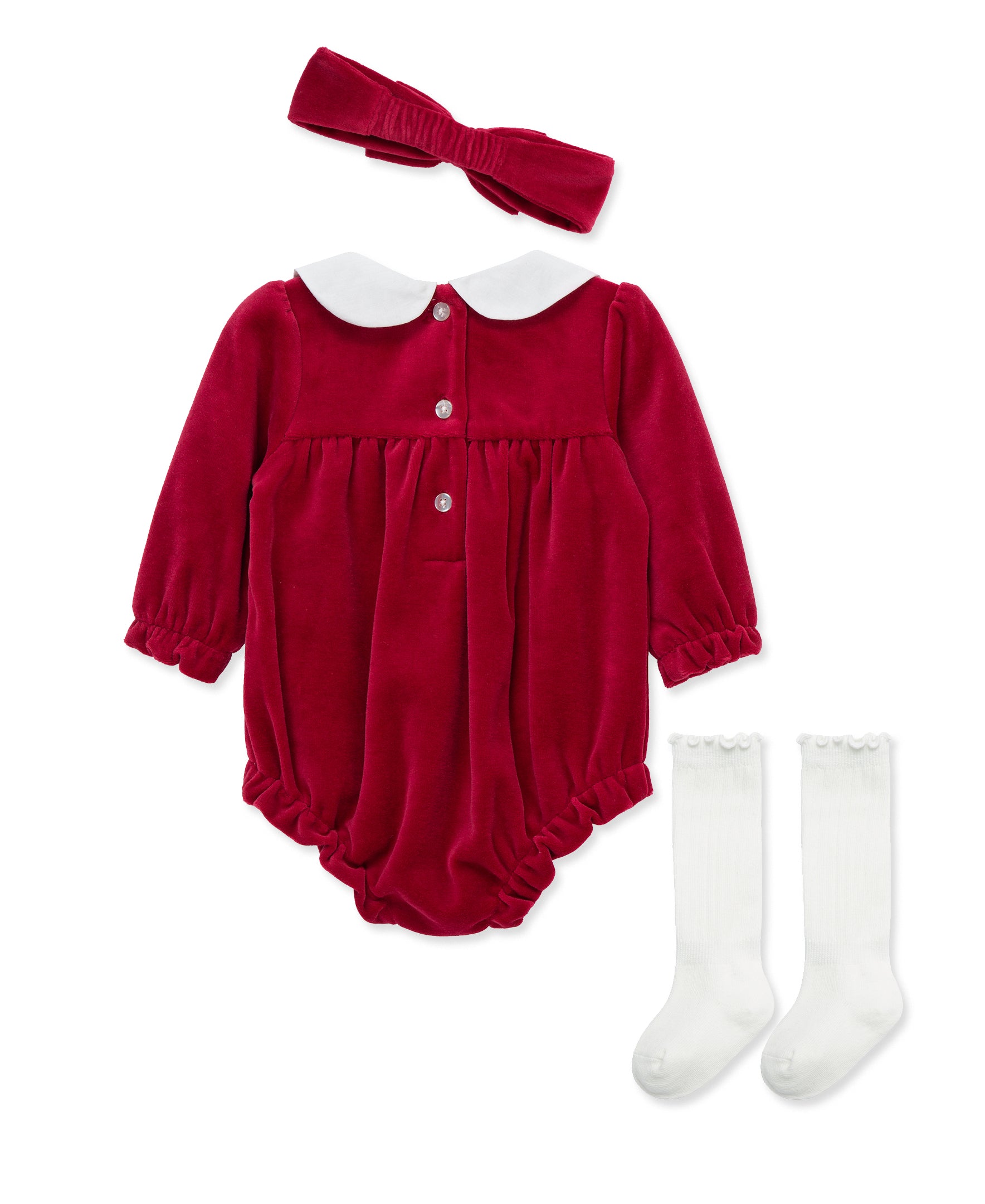 Smocked Velour Bubble Set (3M-12M)