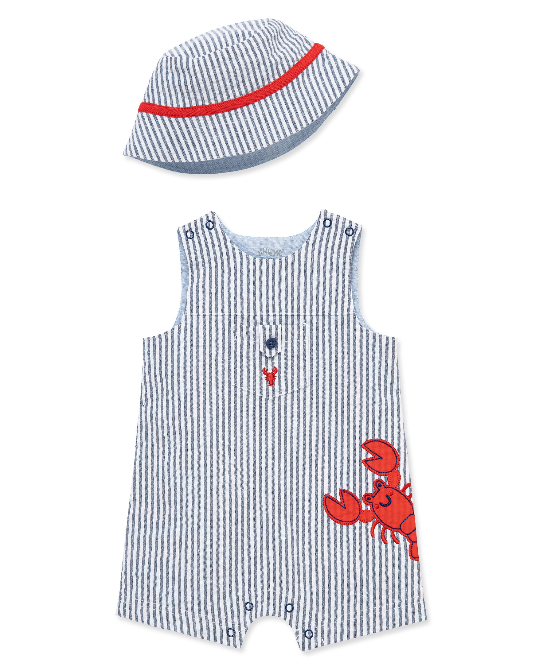 Lobster Woven Sunsuit & Hat - Little Me