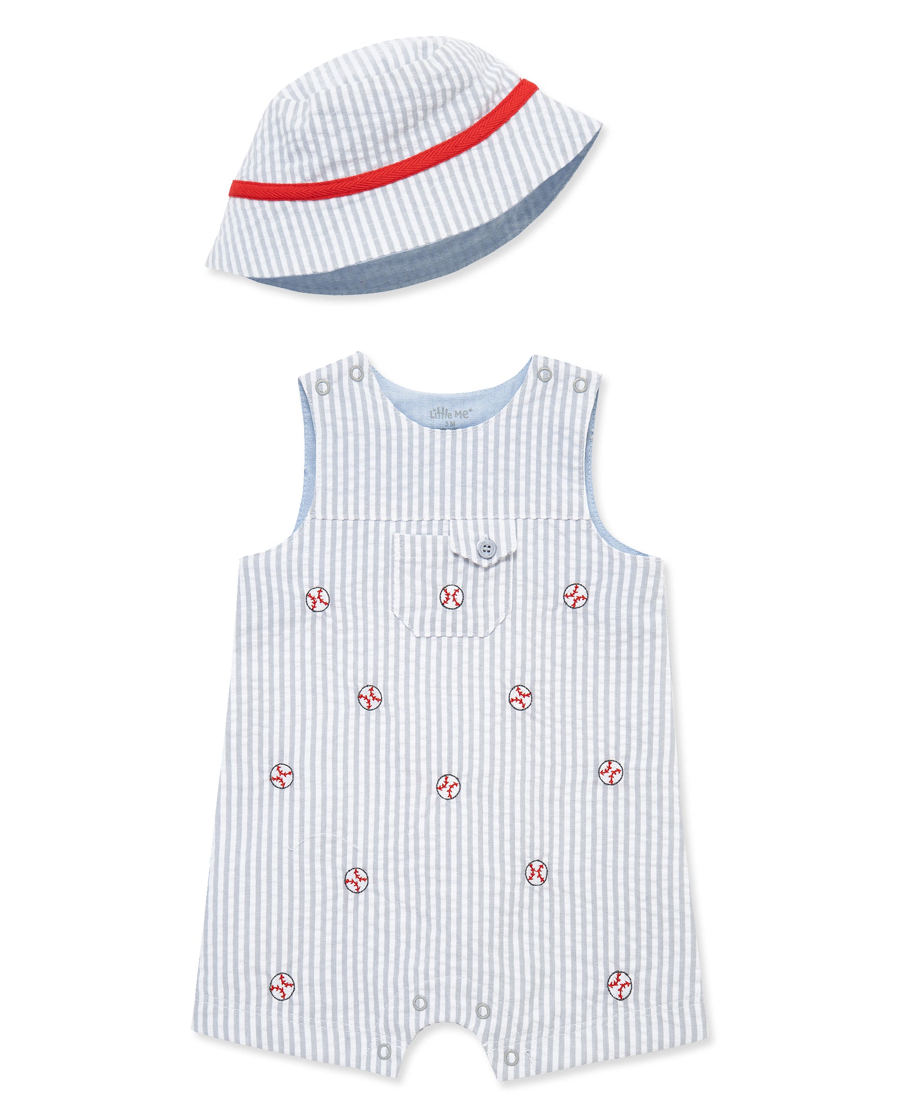 Baseball Woven Sunsuit & Hat - Little Me