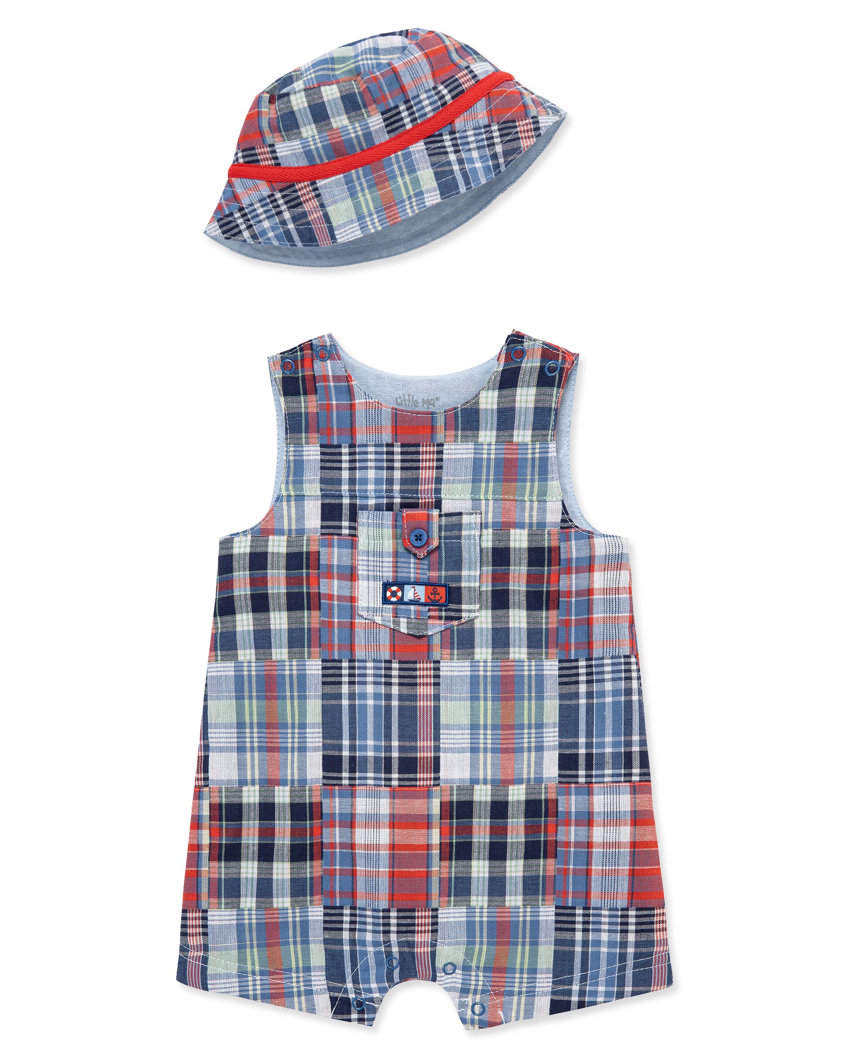 Patchwork Woven Sunsuit & Hat - Little Me