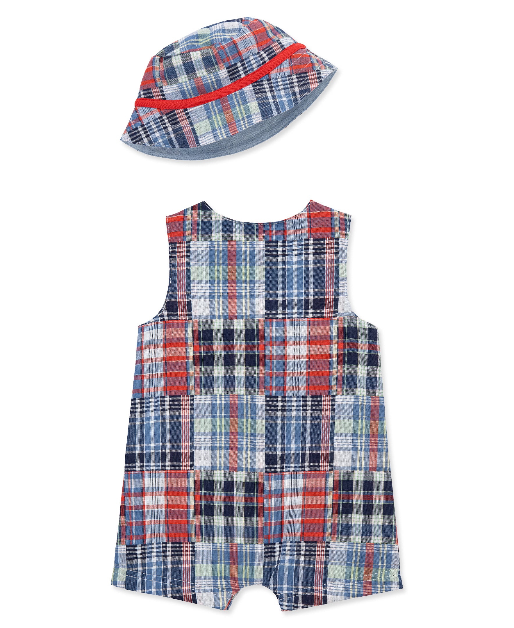 Patchwork Woven Sunsuit & Hat - Little Me