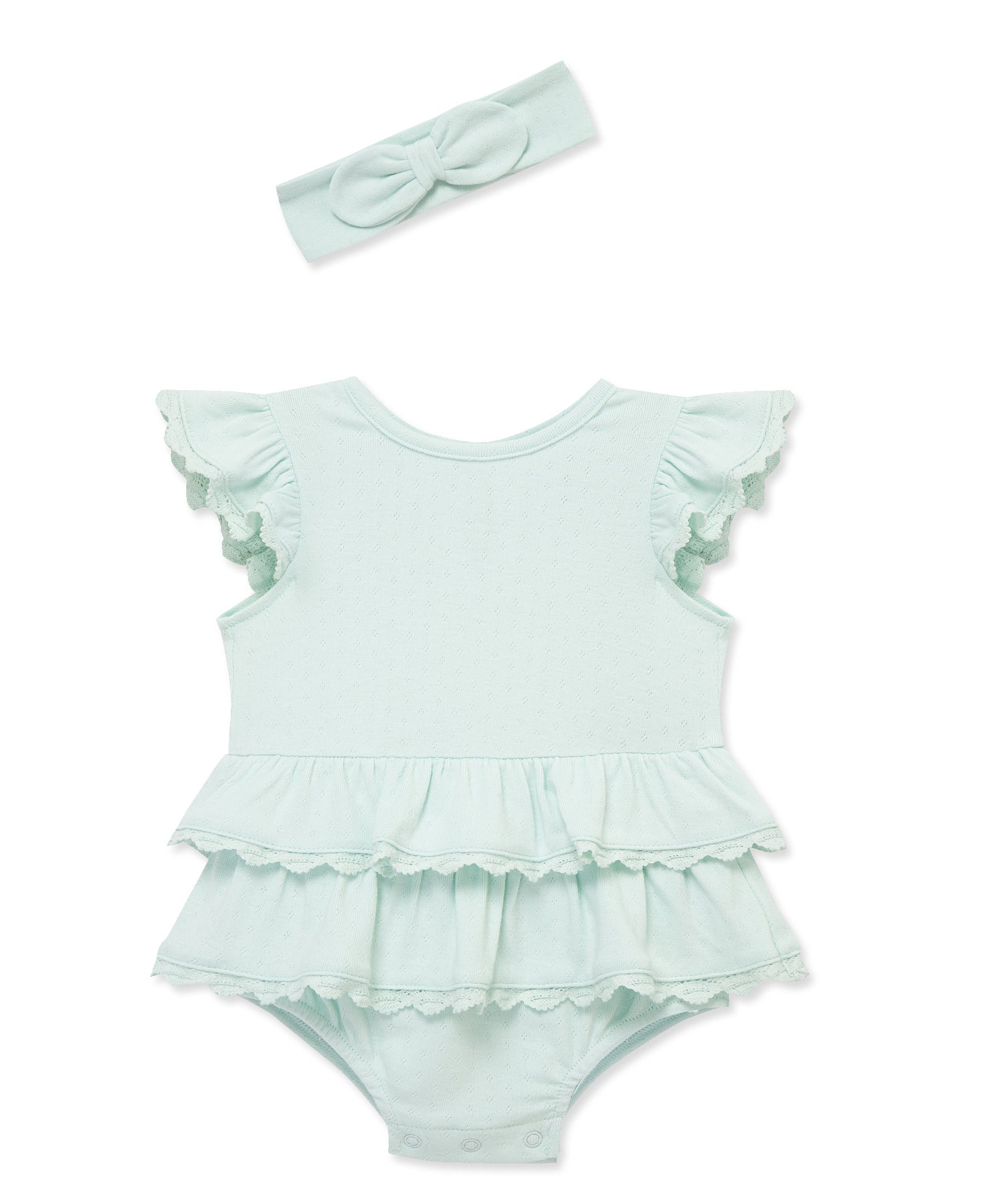 Aqua Lace Skirt Bubble & Headband