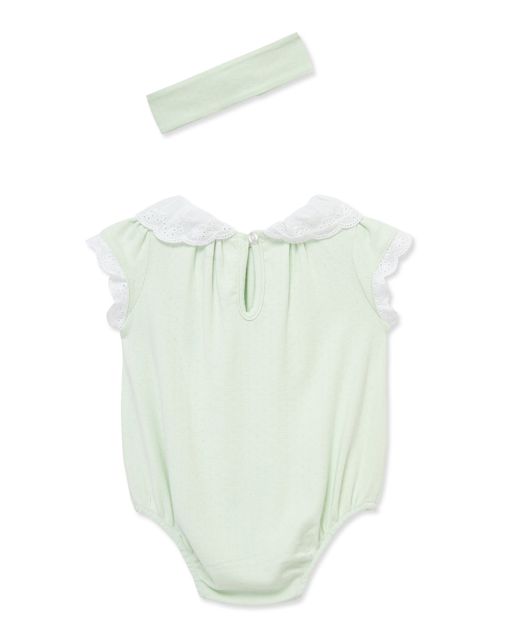 Green Eyelet Collar Bubble & Headband