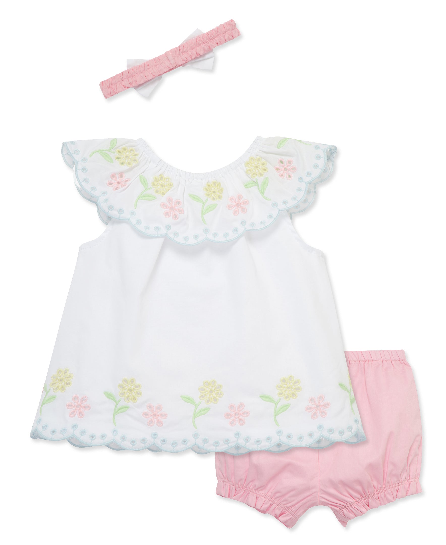 Multi Eyelet Woven 2-Piece Sunsuit & Headband