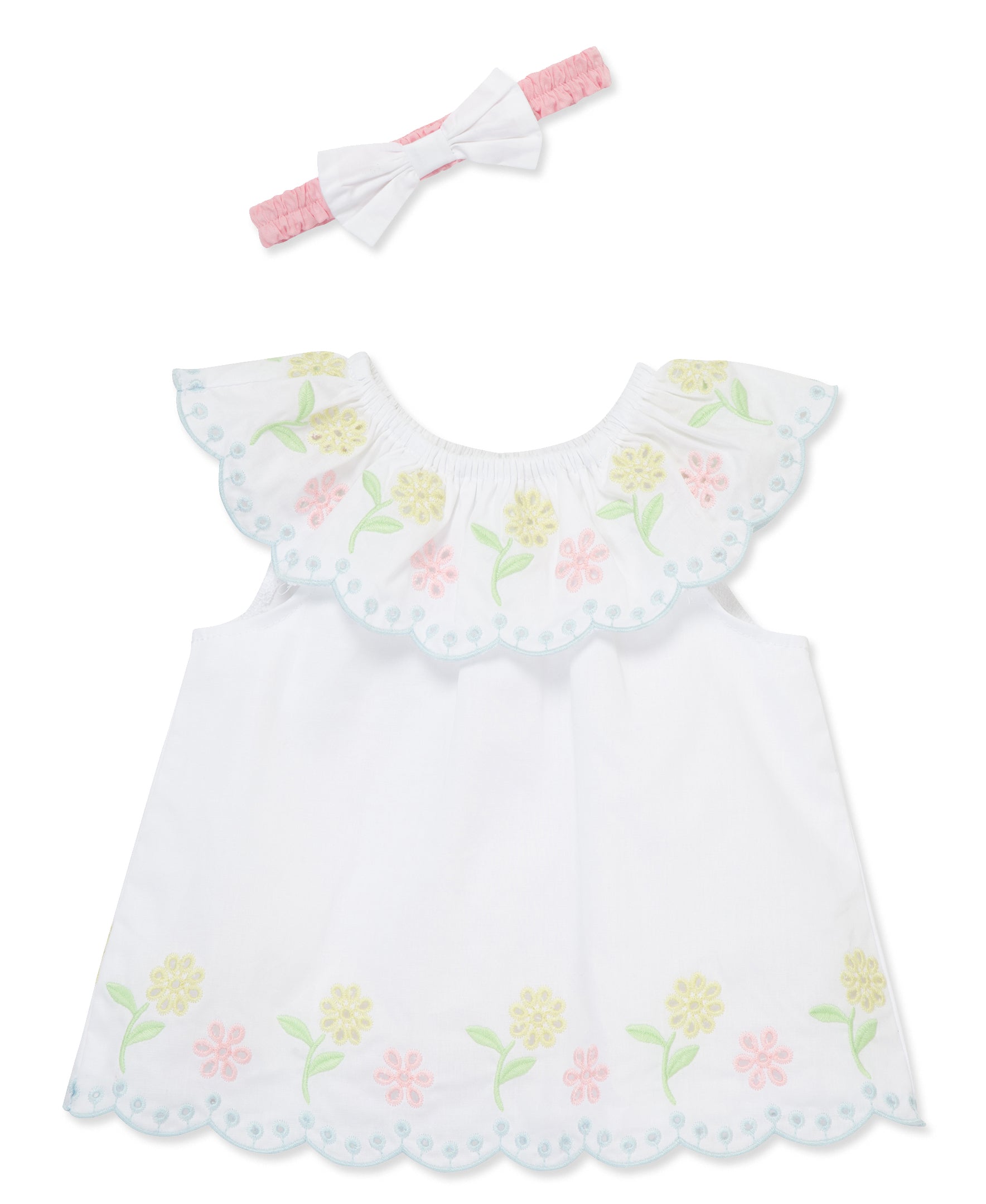 Multi Eyelet Woven 2-Piece Sunsuit & Headband