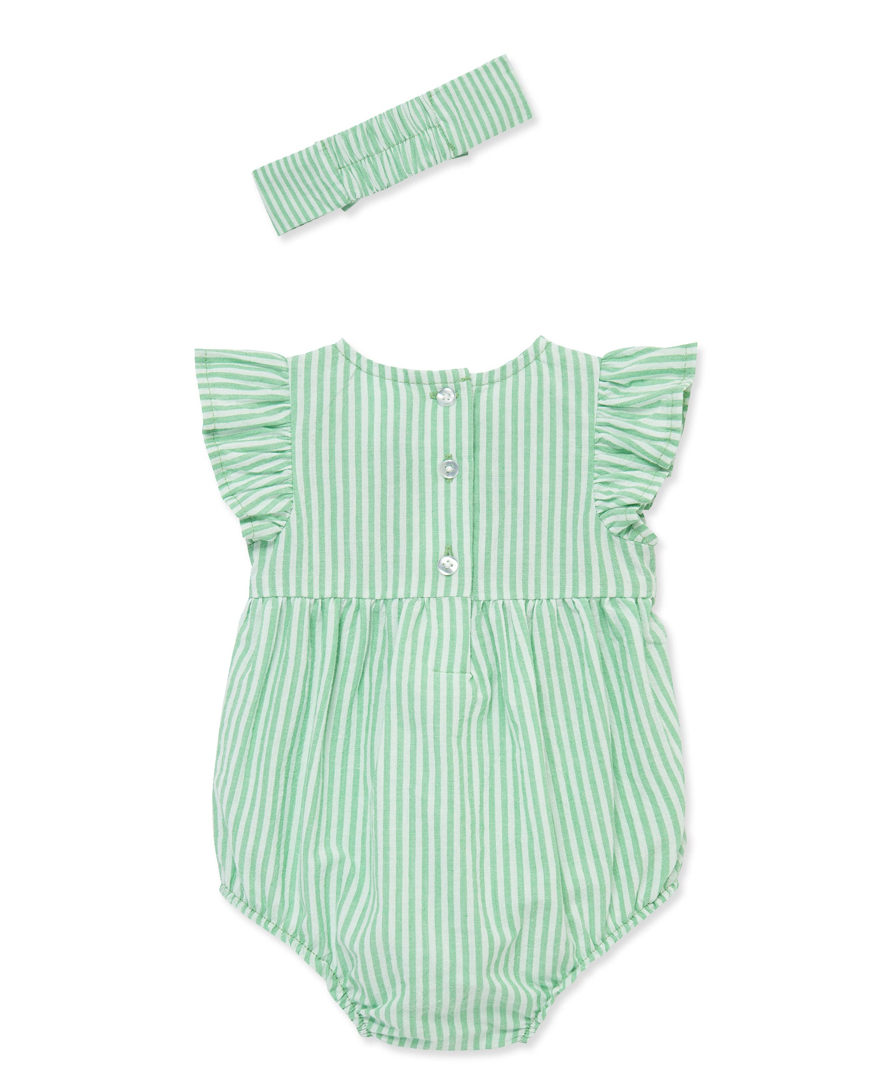 Stripe Floral Woven Bubble & Headband