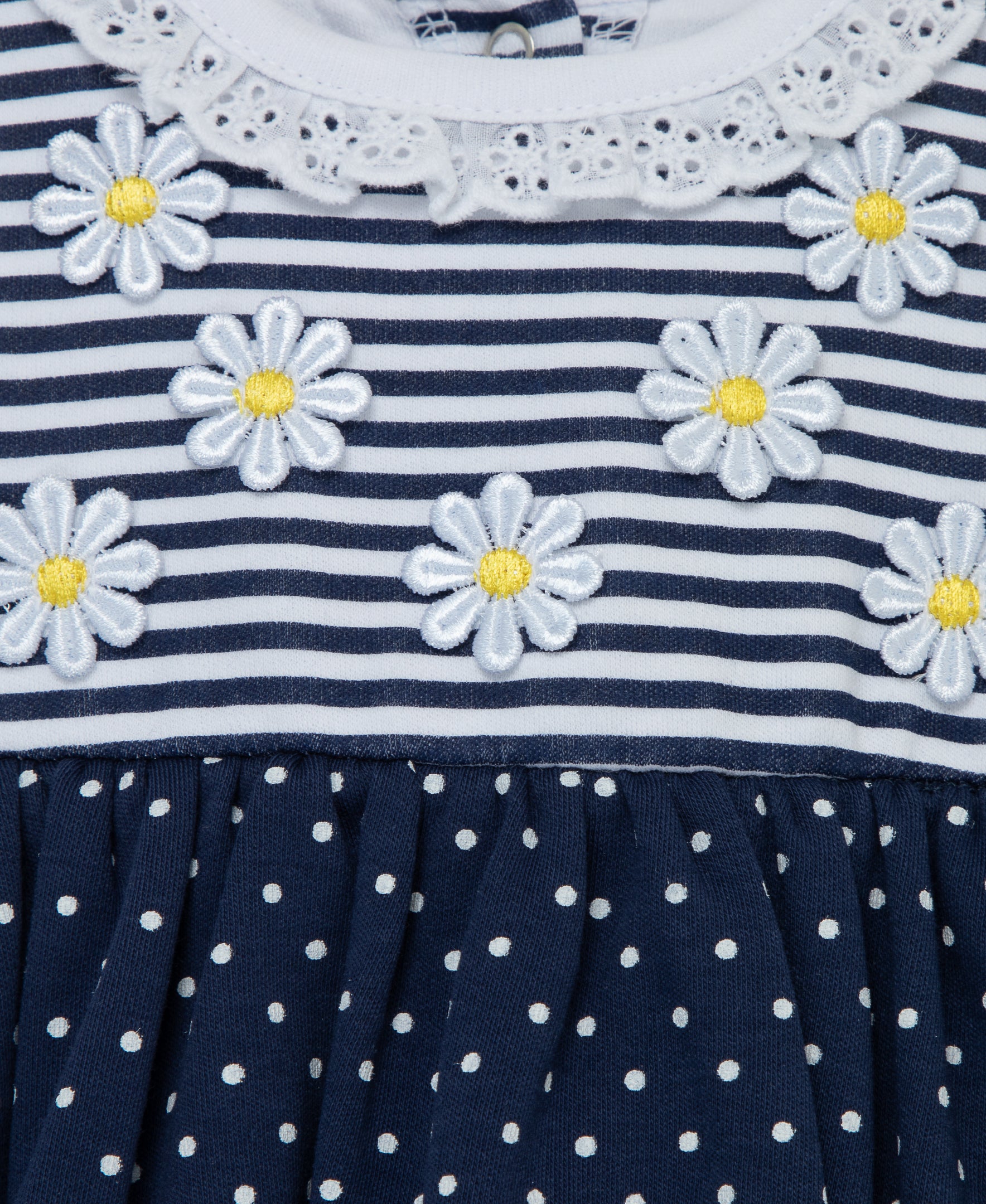 Navy Daisies Knit Popover & Hat