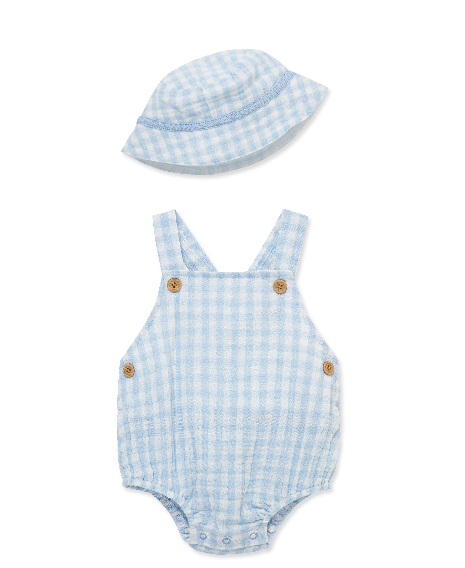 Check Gauze Sunsuit & Hat