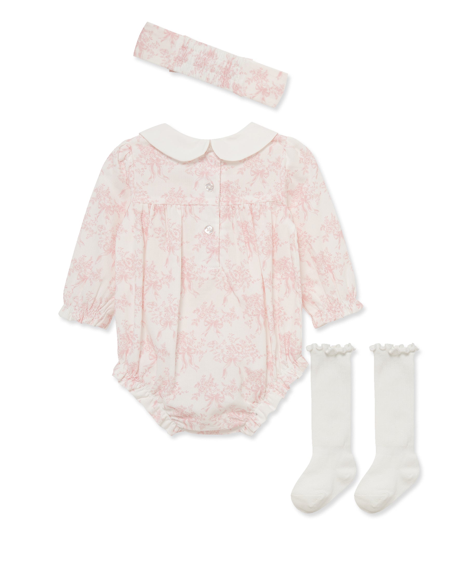 Bow Toile Woven Bubble Set - Little Me