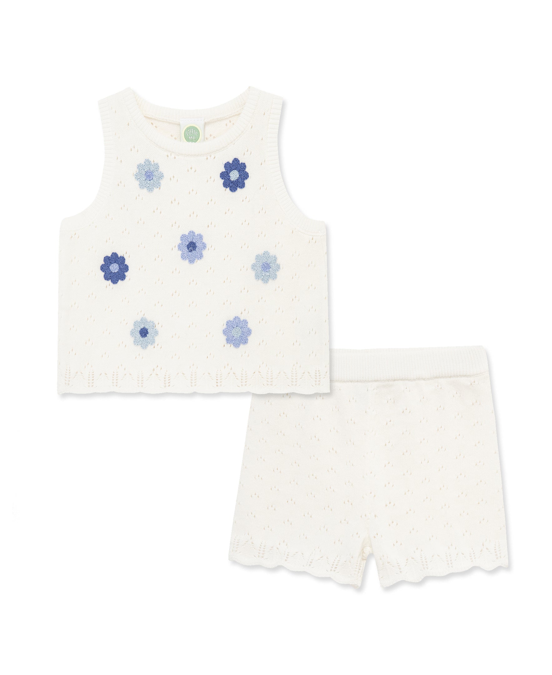Daisy Pointelle Knit Short Set