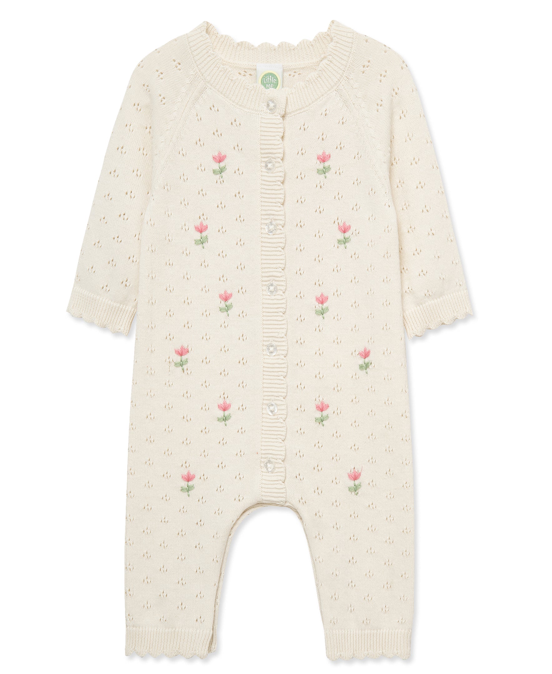 Flowers Sweater Coverall (3M-9M) - Little Me
