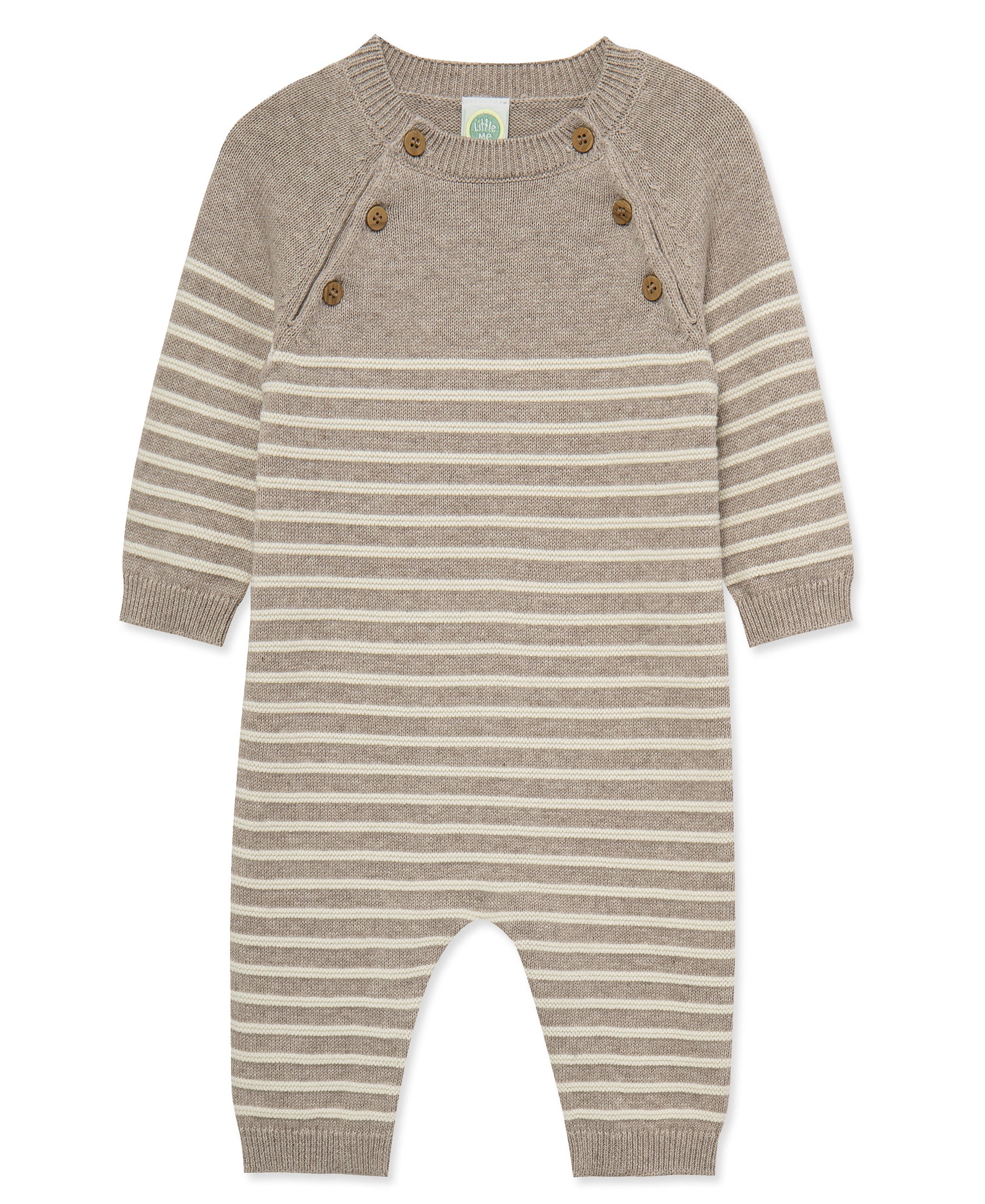 Placed Stripe Sweater Coverall (3M-9M) - Little Me