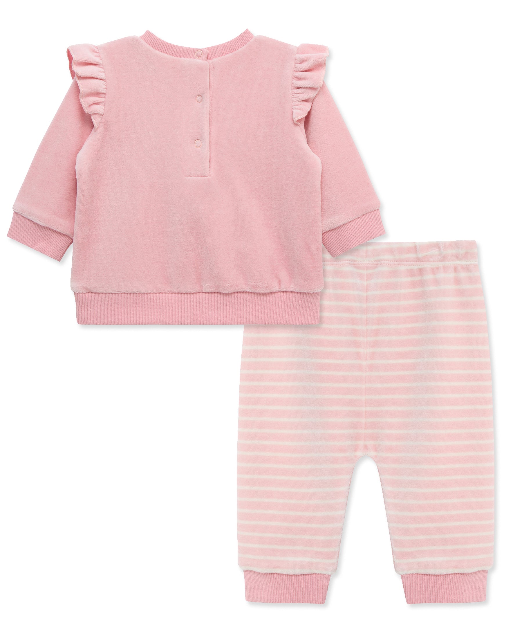 Kitty Pals Velour Pant Set (3M-12M) - Little Me