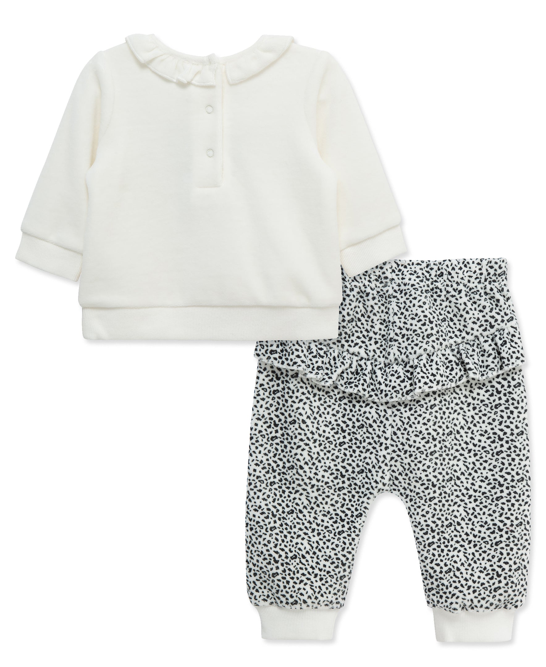 Leopard Bow Velour Pant Set (3M-12M) - Little Me