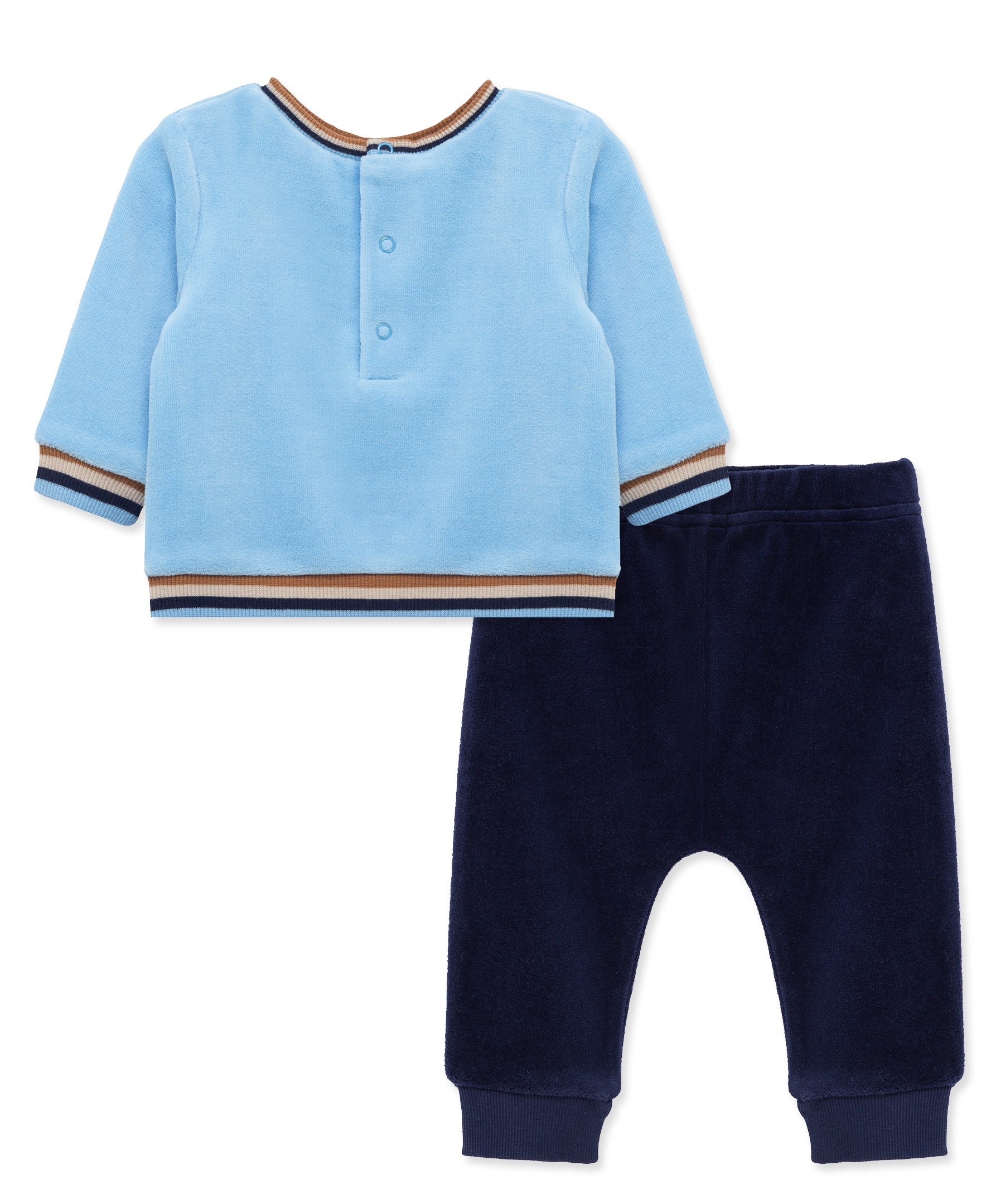 Fuzzy Bear Velour Jogger Set (3M-12M) - Little Me