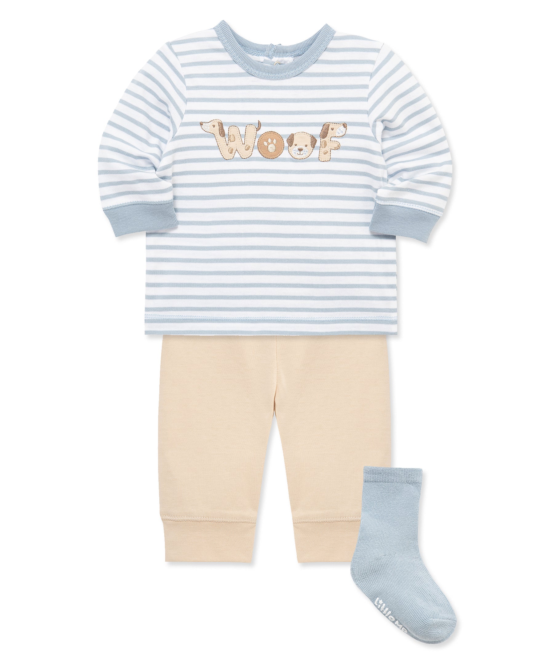Woof Jogger & Sock Set (3M-12M) - Little Me