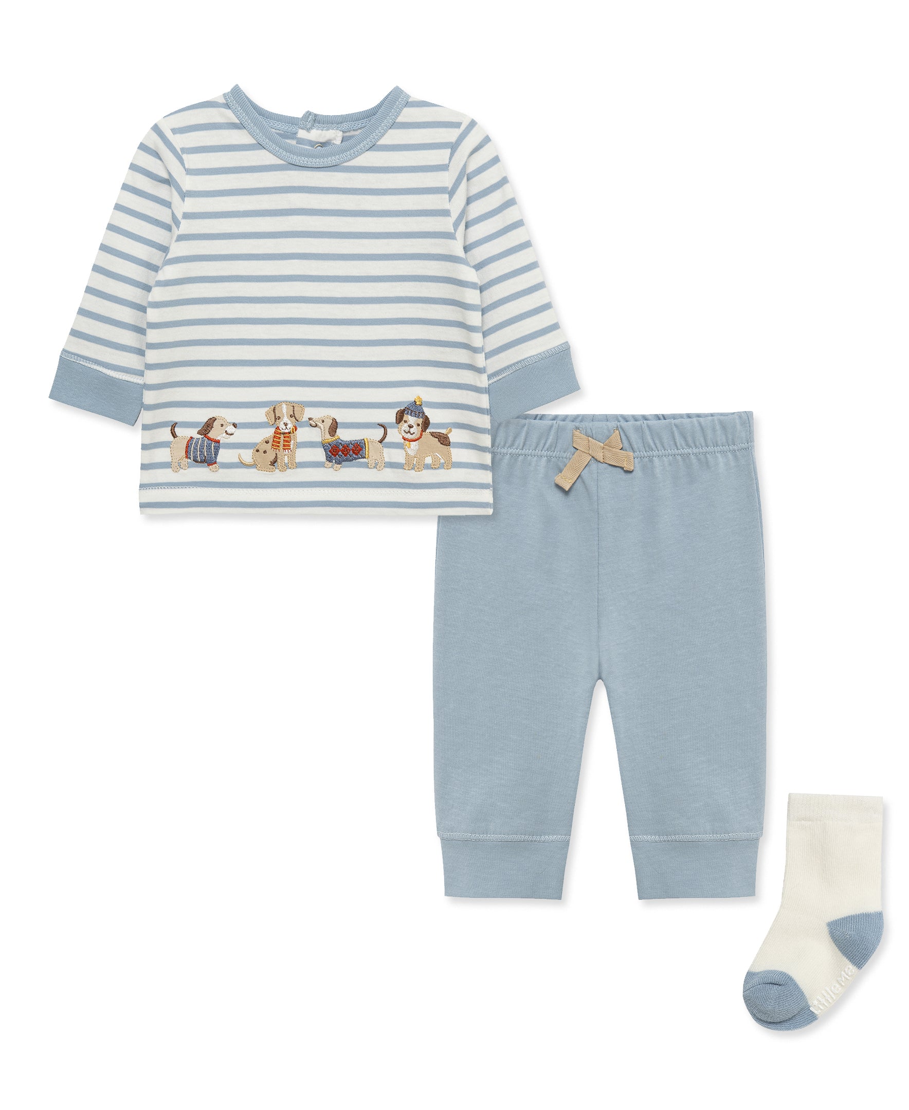 Puppies Jogger & Sock Set (3M-12M) - Little Me