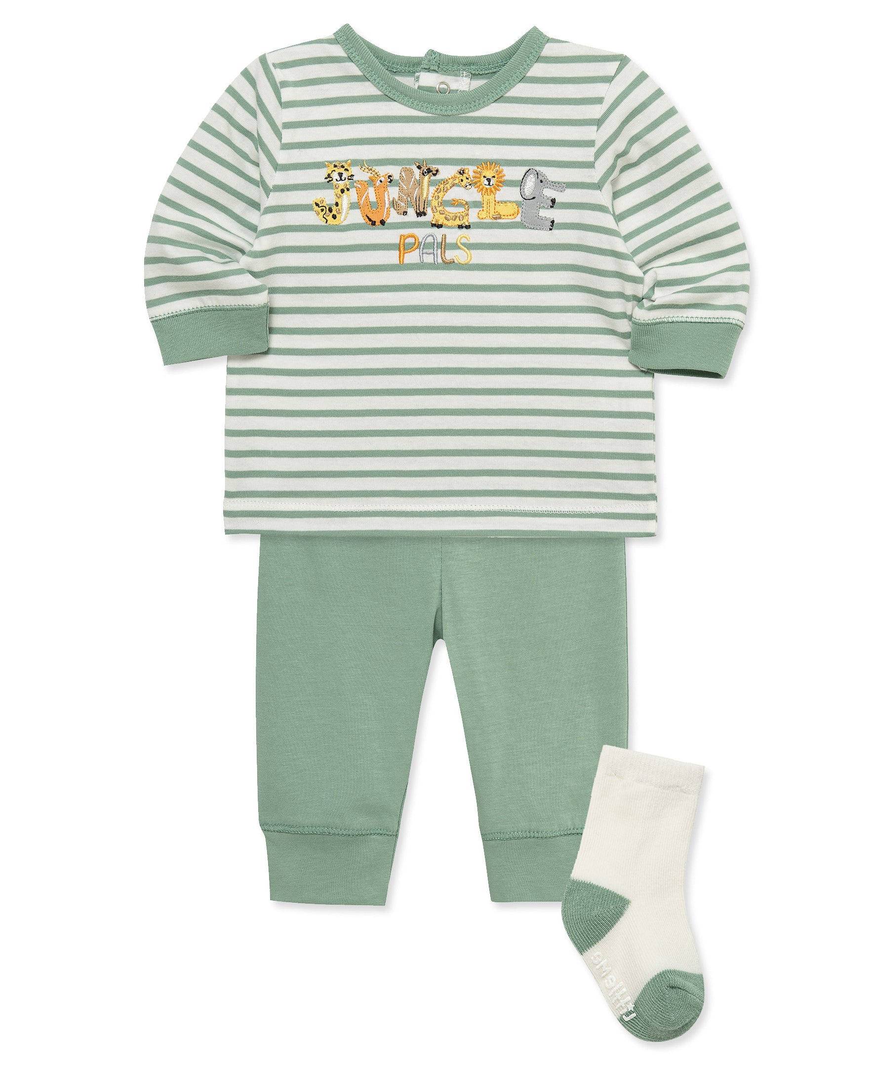 Jungle Jogger & Sock Set (3M-12M) - Little Me