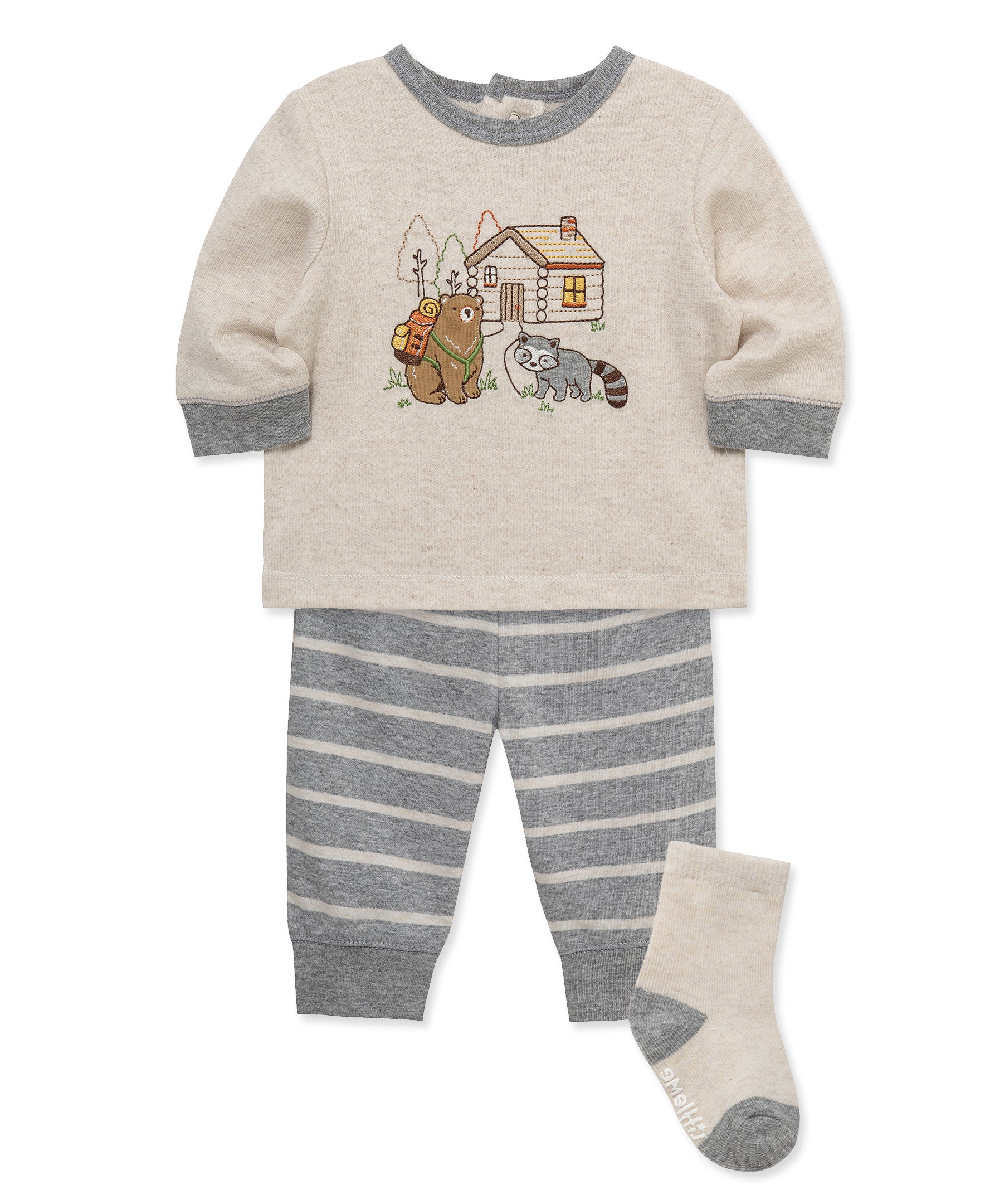 Cabin Jogger & Sock Set (3M-12M) - Little Me
