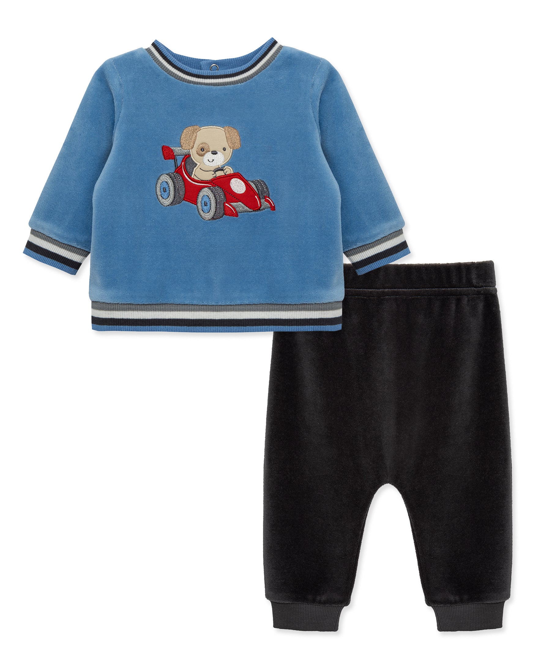 Racing Puppy Velour Pant Set (3M-12M) - Little Me