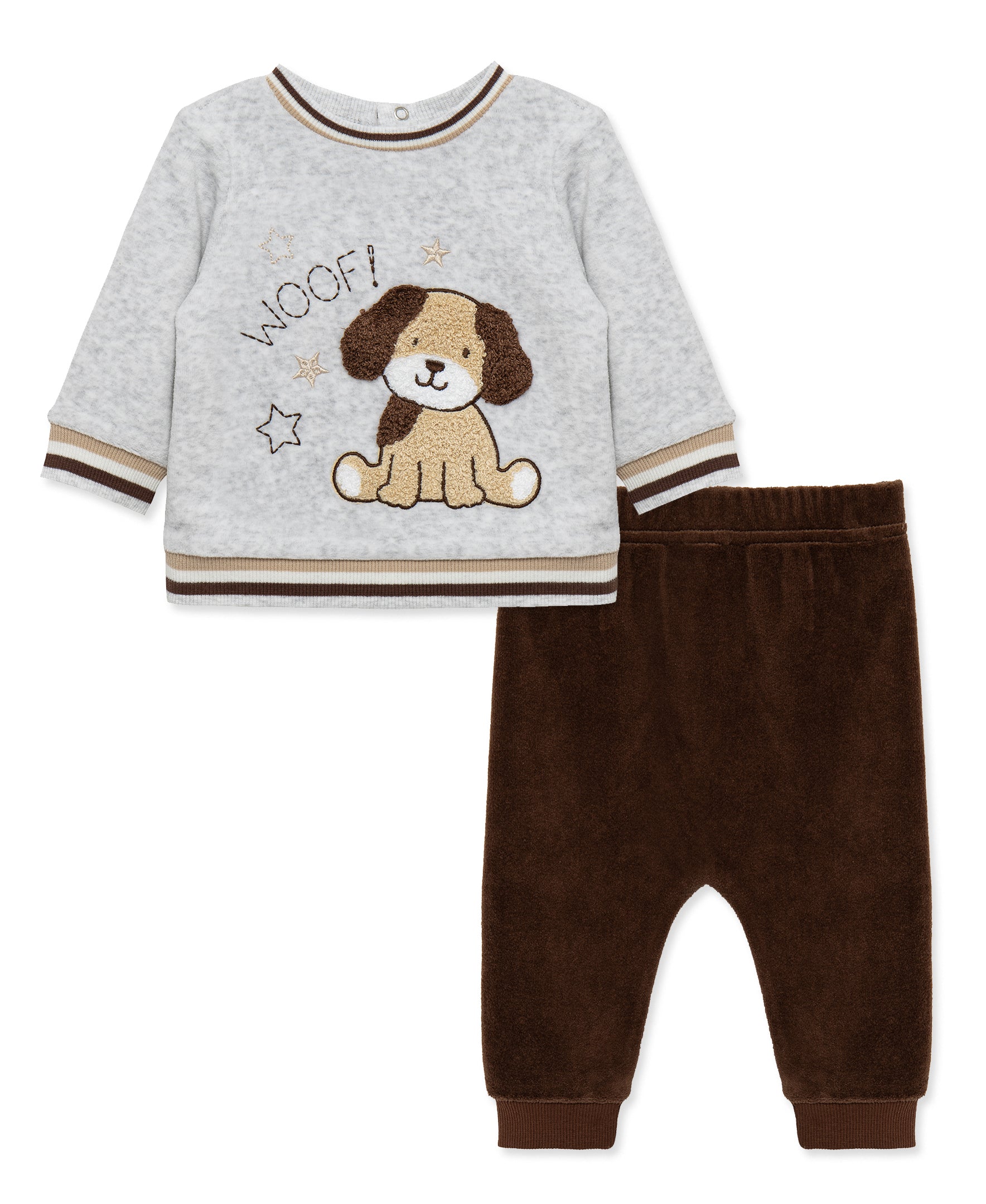 Woof Woof Velour Pant Set (3M-12M) - Little Me