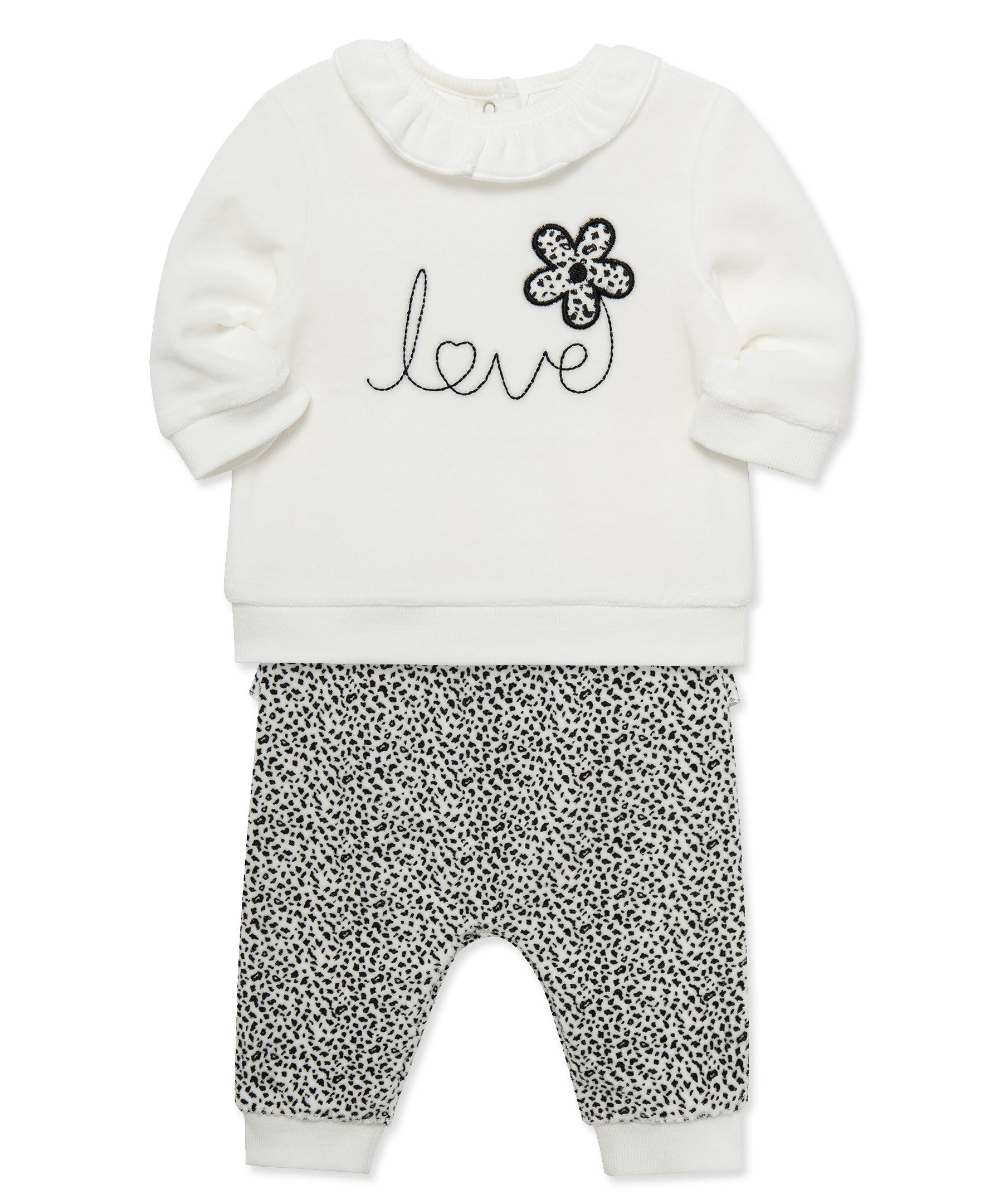 Geo Love Velour Pant Set (3M-12M) - Little Me