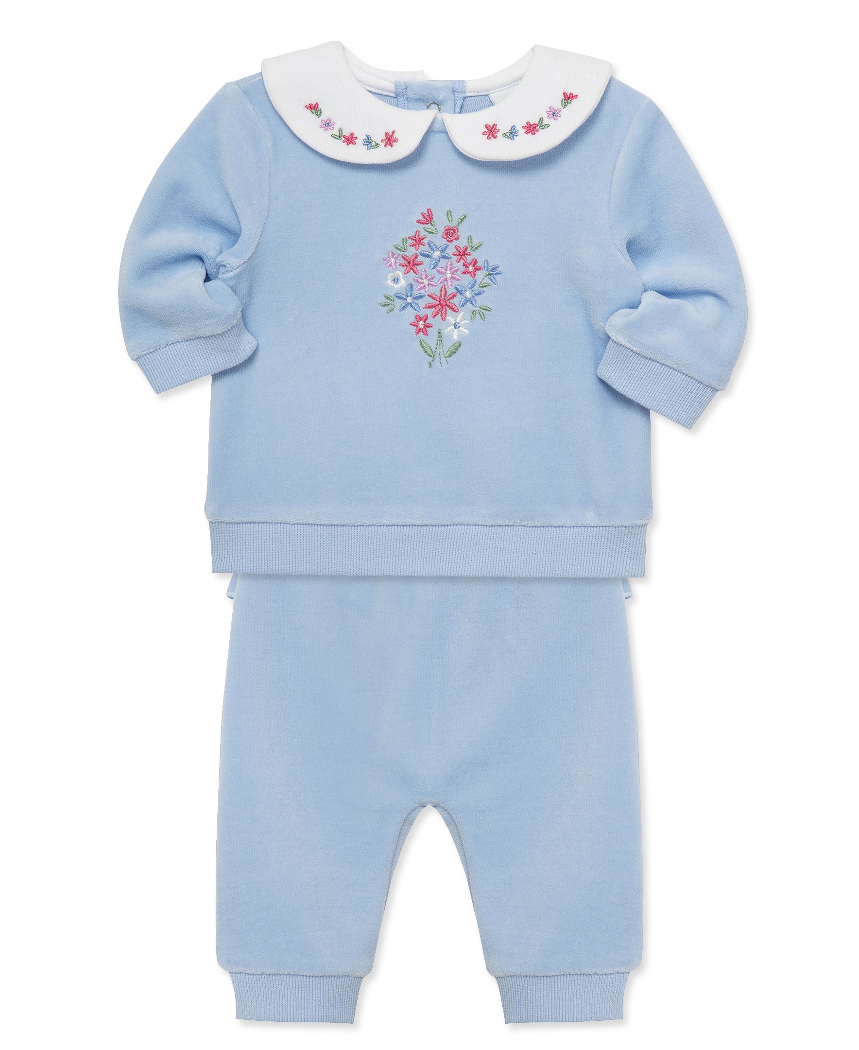 Bouquet Velour Pant Set (3M-12M) - Little Me